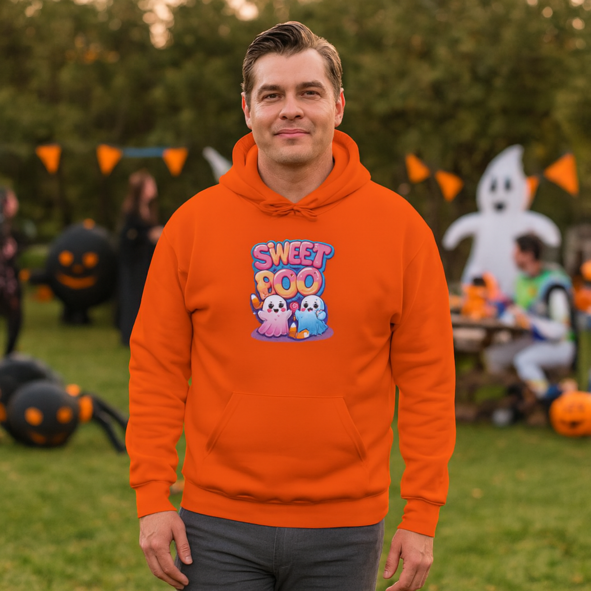 Sweet Boo Halloween Hoodie Unisex Personalized Ghost Sweatshirt Cute Candy Ghost Design Fall Spooky Season Hoodie Gift product thumbnail image Sweet Boo Halloween Hoodie Unisex Personalized Ghost Sweatshirt Cute Candy Ghost Design Fall Spooky Season Hoodie Gift product thumbnail image
