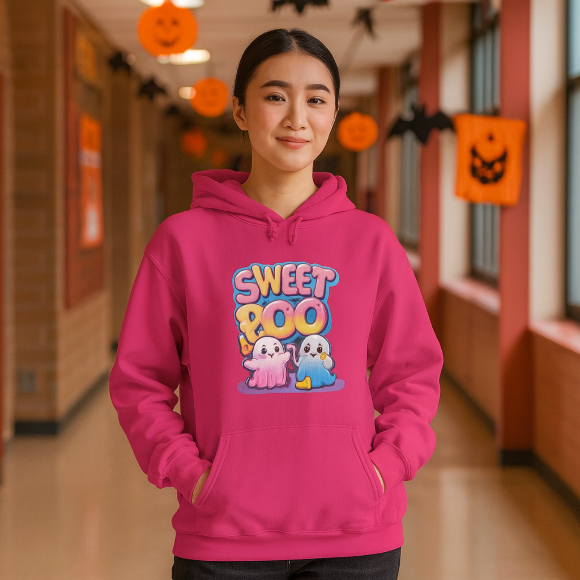 Sweet Boo Halloween Hoodie Unisex Personalized Ghost Sweatshirt Cute Candy Ghost Design Fall Spooky Season Hoodie Gift product thumbnail image Sweet Boo Halloween Hoodie Unisex Personalized Ghost Sweatshirt Cute Candy Ghost Design Fall Spooky Season Hoodie Gift product thumbnail image