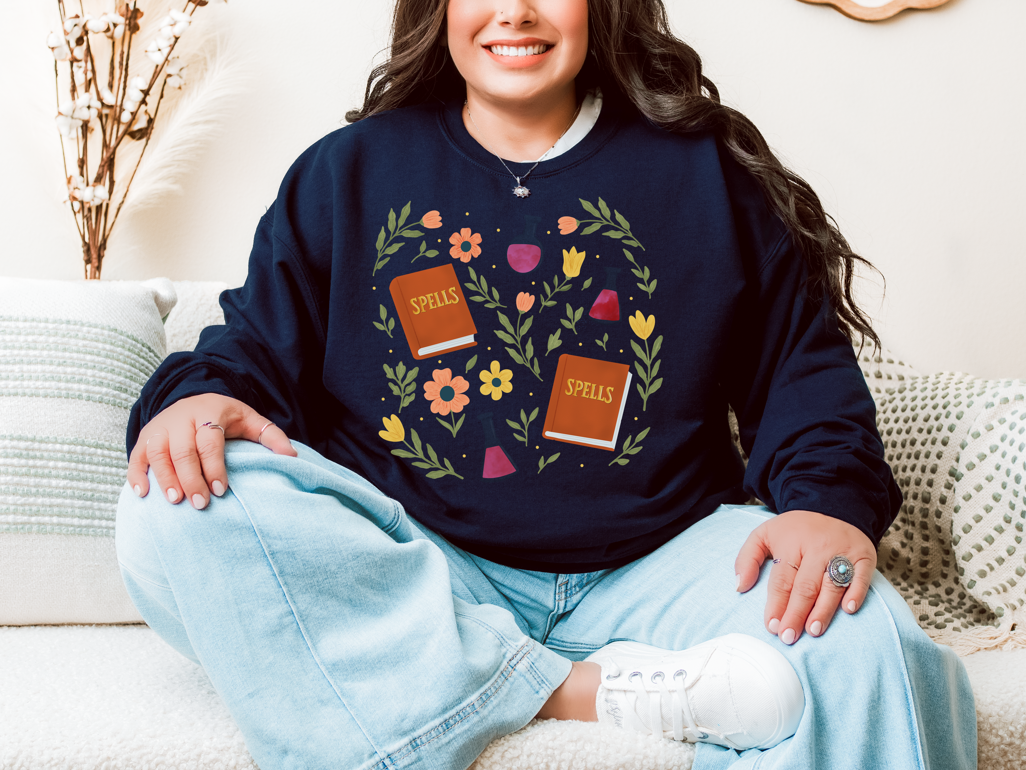Spellbound Blooms Crewneck Sweatshirt | Boho Fashion, Fall Style, Casual Wear, Unique Gifts for Her, Trendy Sweatshirt product thumbnail image Spellbound Blooms Crewneck Sweatshirt | Boho Fashion, Fall Style, Casual Wear, Unique Gifts for Her, Trendy Sweatshirt product thumbnail image