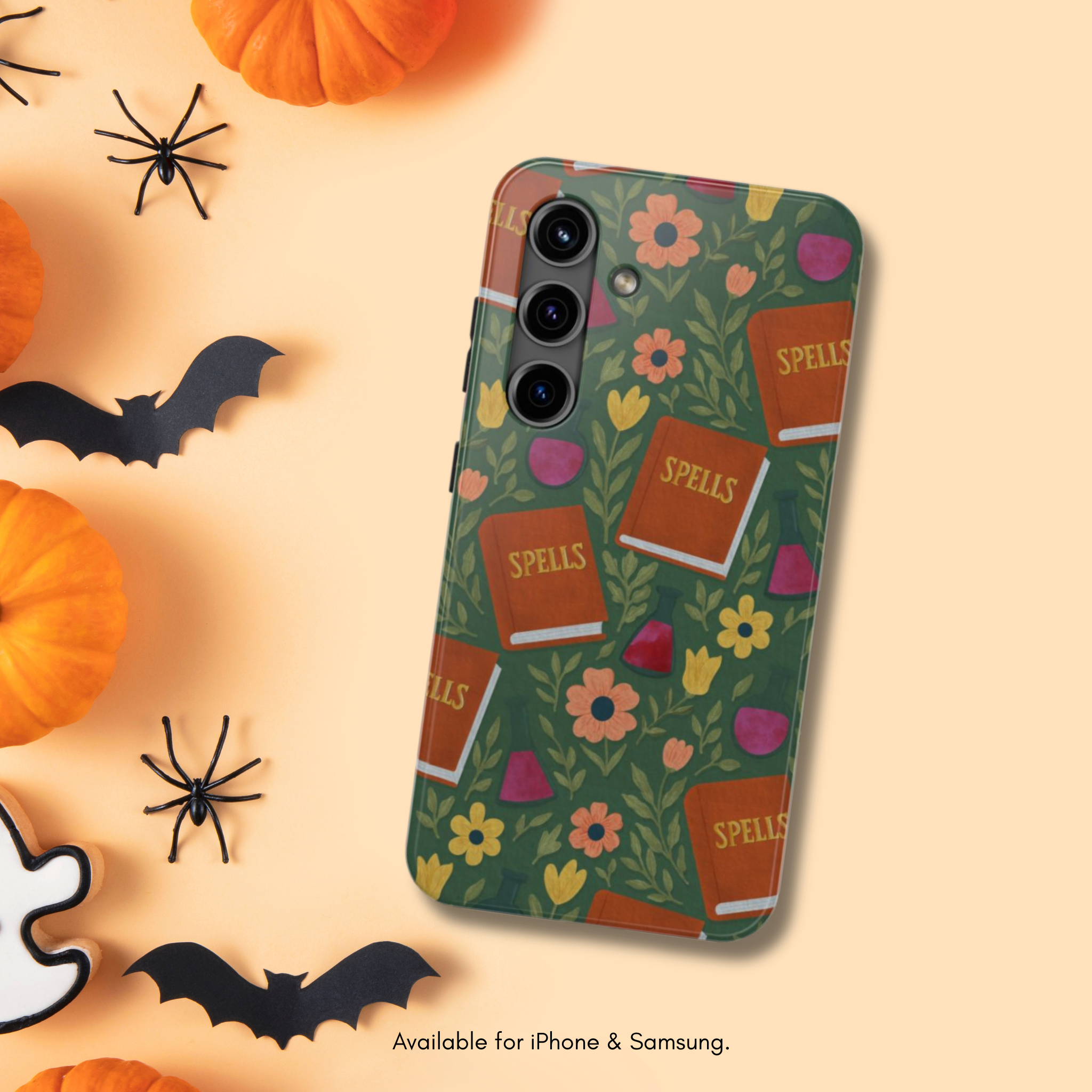 Spellbound Phone Case, Floral Magic Case, Witchy Phone Cover, Unique Gift for Witches, Botanicals and Spells Theme product thumbnail image