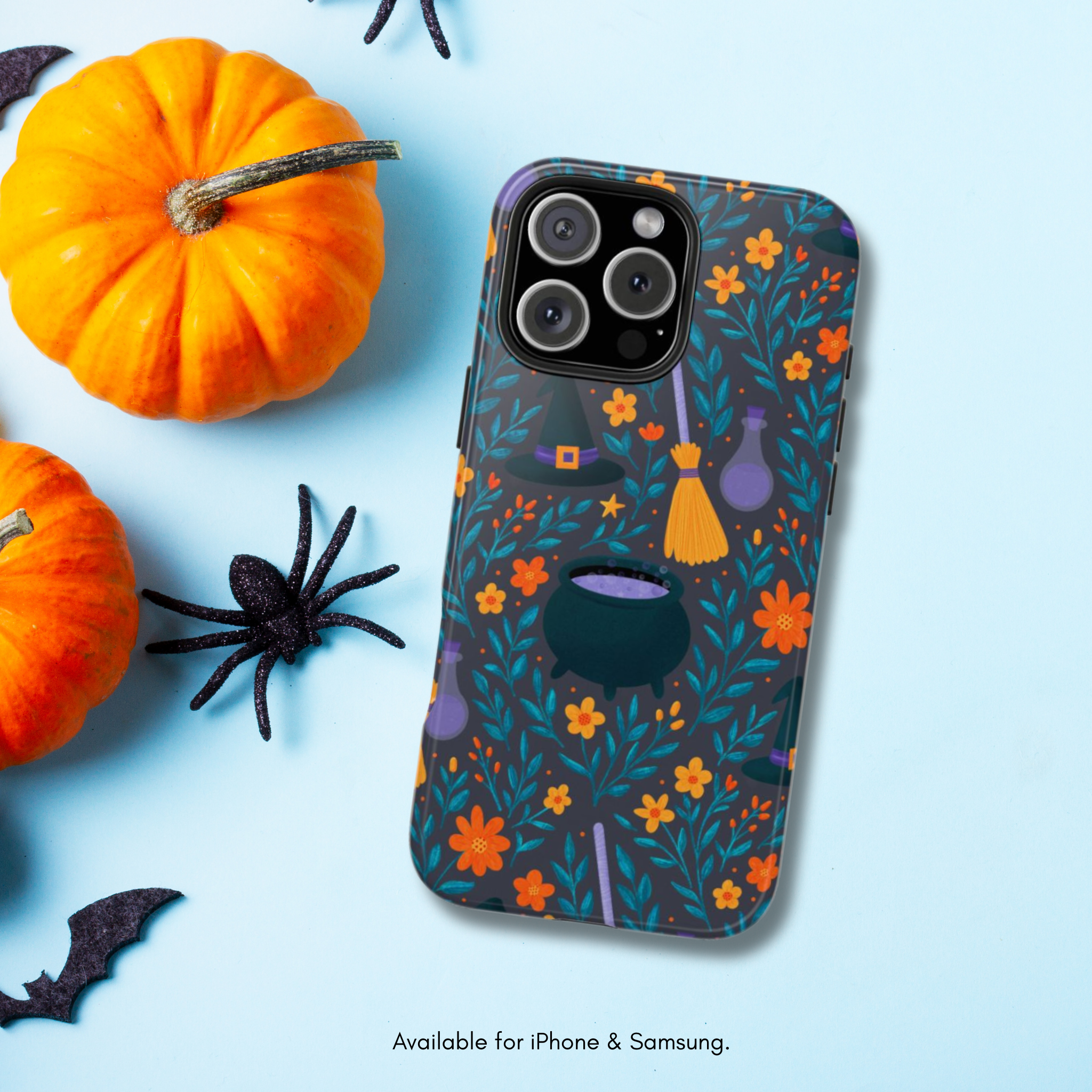 Witches Brew &amp; Blooms Phone Case, Floral Magic Case, Witchy Phone Cover, Unique Gift for Witches, Botanicals and Spells Theme product thumbnail image