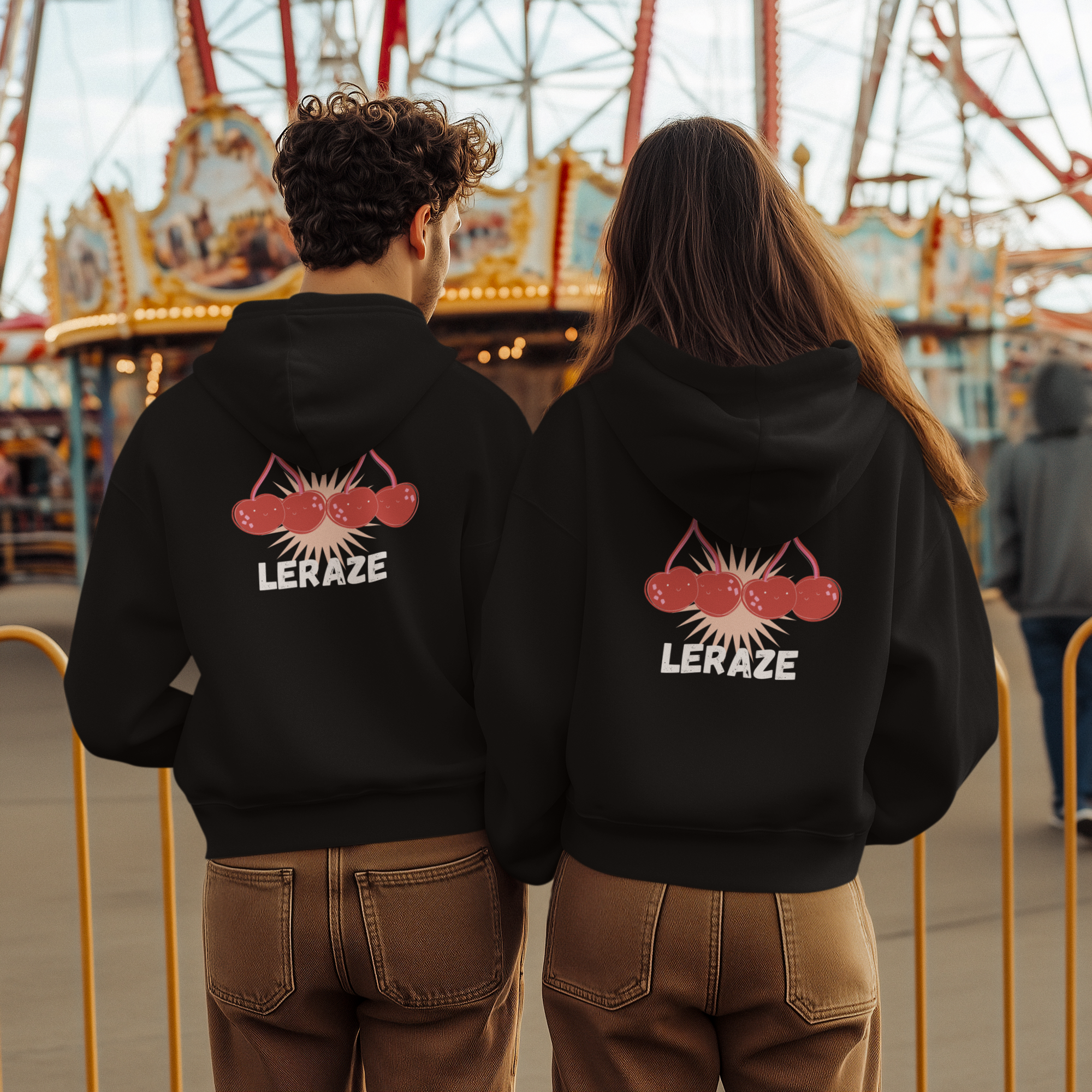 Cherry Vibes Fleece, Hoodie Black Cozy Sweatshirt for Casual Days, Perfect Gift for Teens, Spring Fashion, Trendy Outfit product thumbnail image Cherry Vibes Fleece, Hoodie Black Cozy Sweatshirt for Casual Days, Perfect Gift for Teens, Spring Fashion, Trendy Outfit product thumbnail image