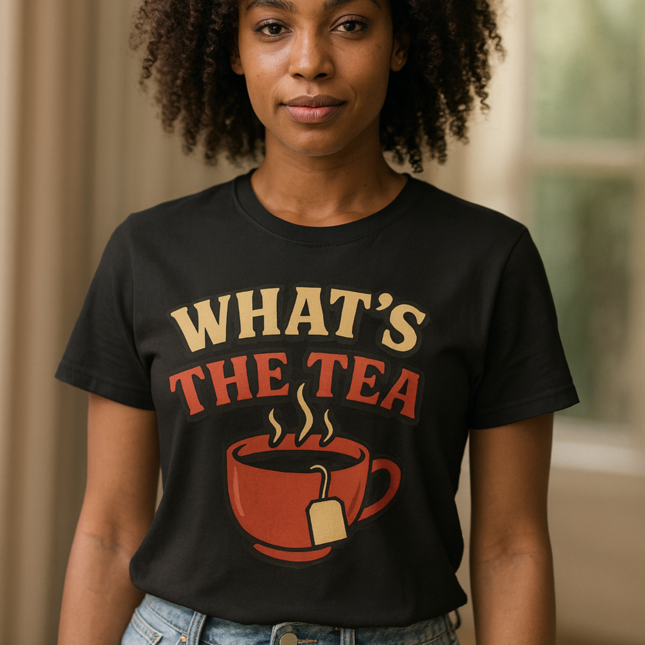 What's the Tea Unisex T-Shirt, Fun Graphic Tee, Tea Lovers Shirt, Tea Party Gift, Cozy Casual Wear, Humor Apparel