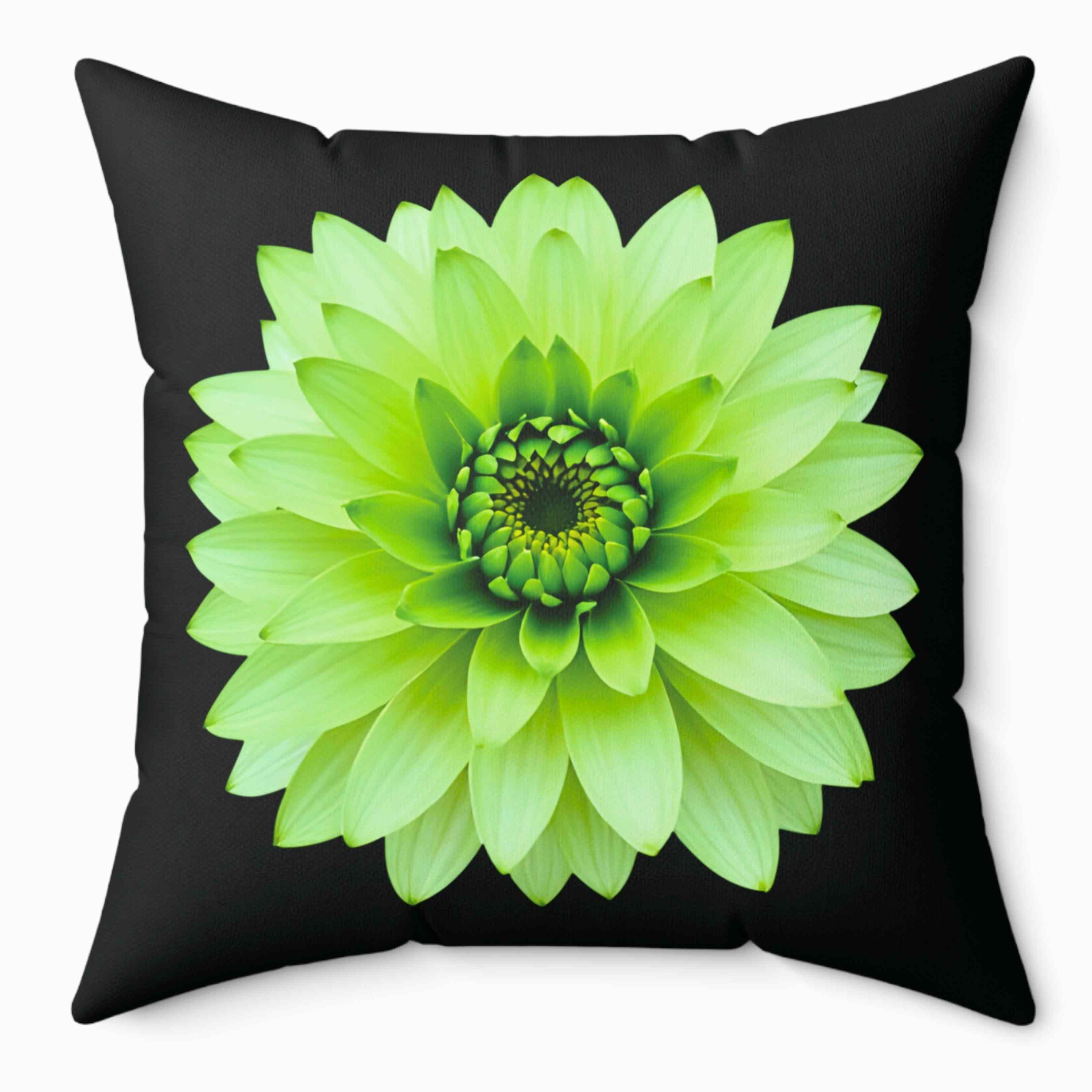 Green Floral Pillow 2-sided - Home Decor, Gift, Spring Decor, Flower Cushion, Living Room Accessory, Bedroom Decoration, Birthday for mom. product thumbnail image