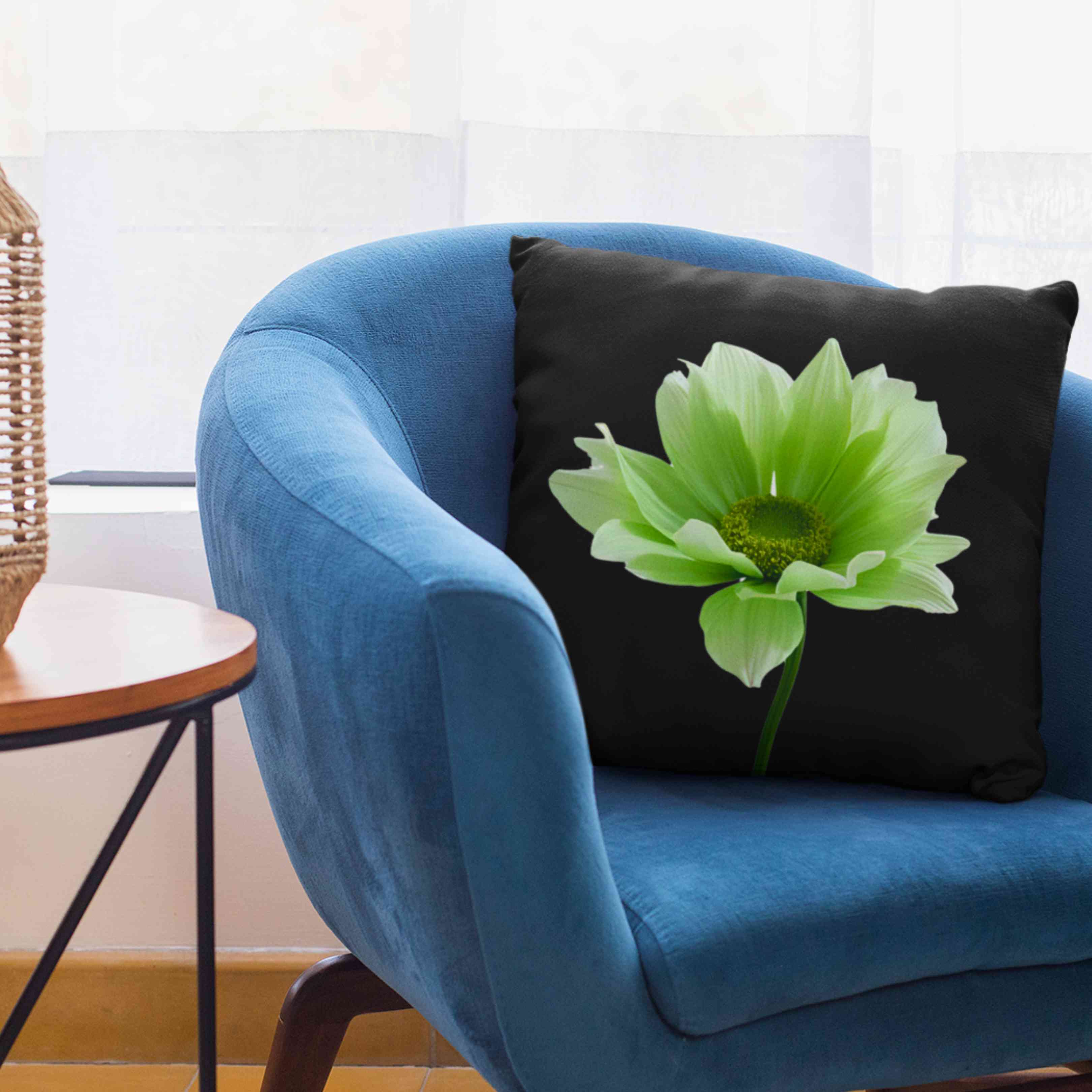 Green Floral Pillow 2-sided - Home Decor, Gift, Spring Decor, Flower Cushion, Living Room Accessory, Bedroom Decoration, Birthday for mom. product thumbnail image