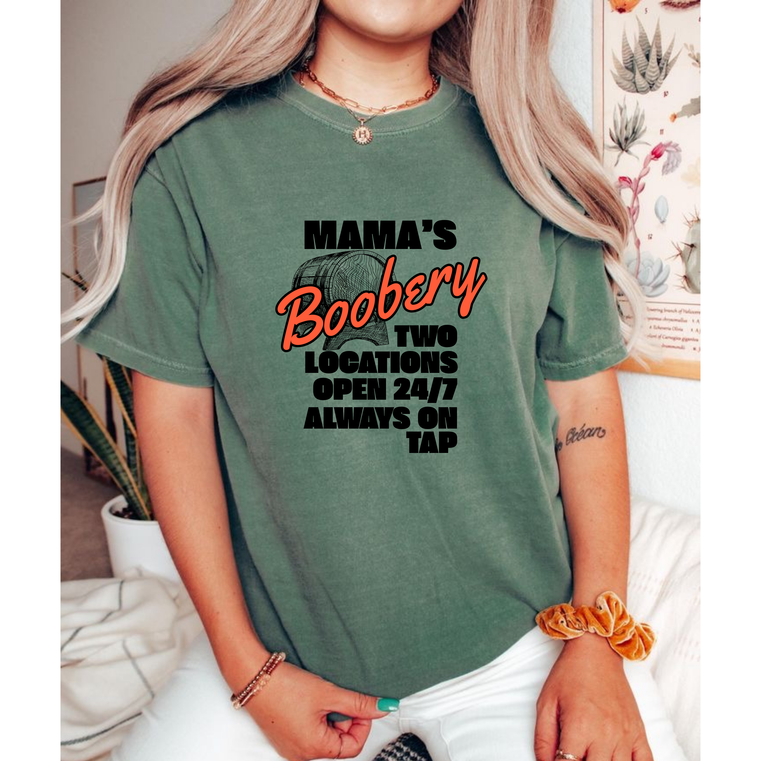 Mama's Boobery Unisex T-Shirt, breastfeeding mom tee, Funny Graphic Tee, Gift for Mom, Casual Wear, Humor Shirt, Everyday Comfort product thumbnail image Mama's Boobery Unisex T-Shirt, breastfeeding mom tee, Funny Graphic Tee, Gift for Mom, Casual Wear, Humor Shirt, Everyday Comfort product thumbnail image