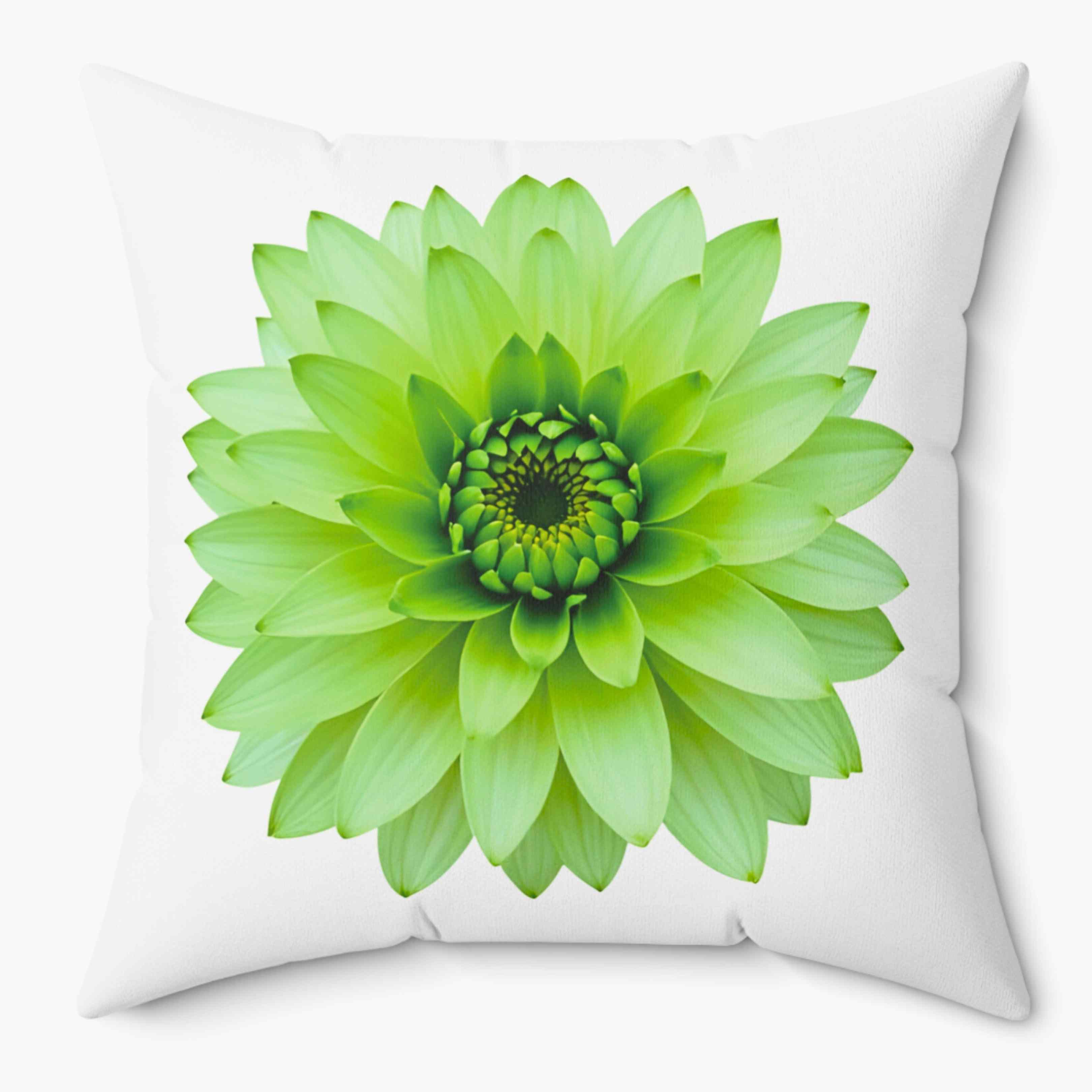 Light Green Floral Throw Pillow 2-sided - Real Flower Design, Home Decor, Gift Idea, Cushion, Minimalist Accent Pillow, Gift for Her, Grandma, Coworker, and Friend.  product thumbnail image