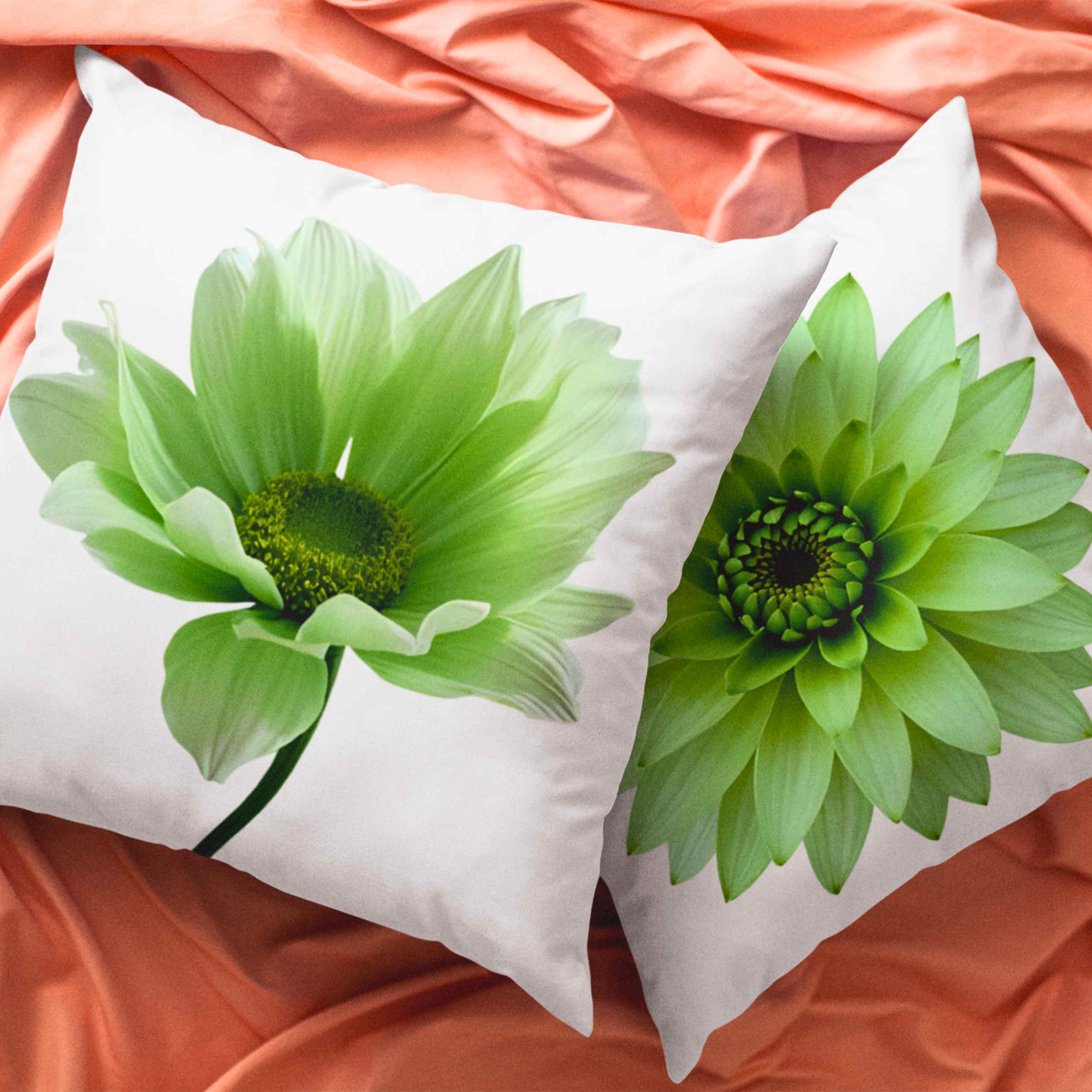 Light Green Floral Throw Pillow 2-sided - Real Flower Design, Home Decor, Gift Idea, Cushion, Minimalist Accent Pillow, Gift for Her, Grandma, Coworker, and Friend.  product thumbnail image