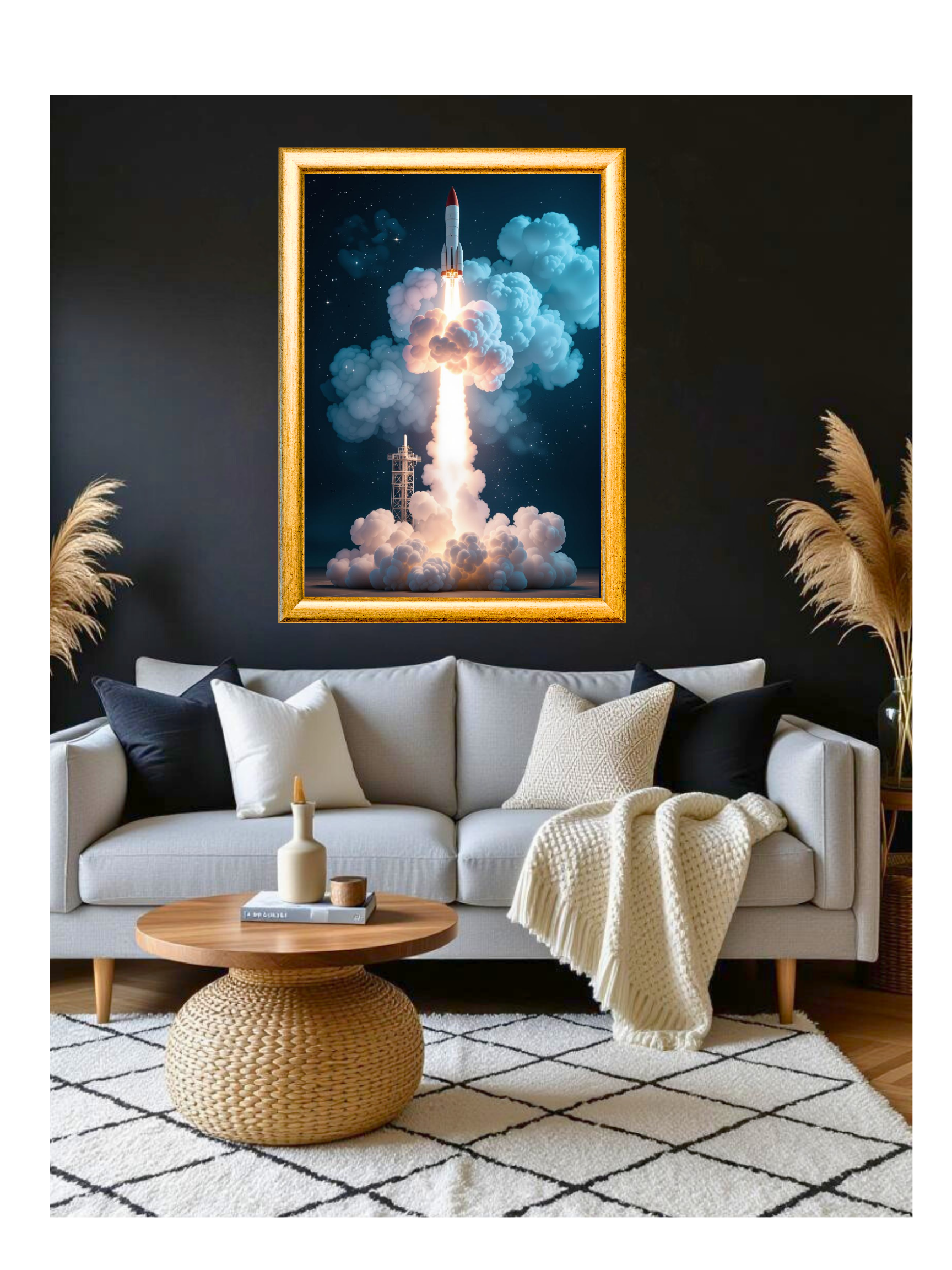Vertical Poster Rocket Launch, Space Decor