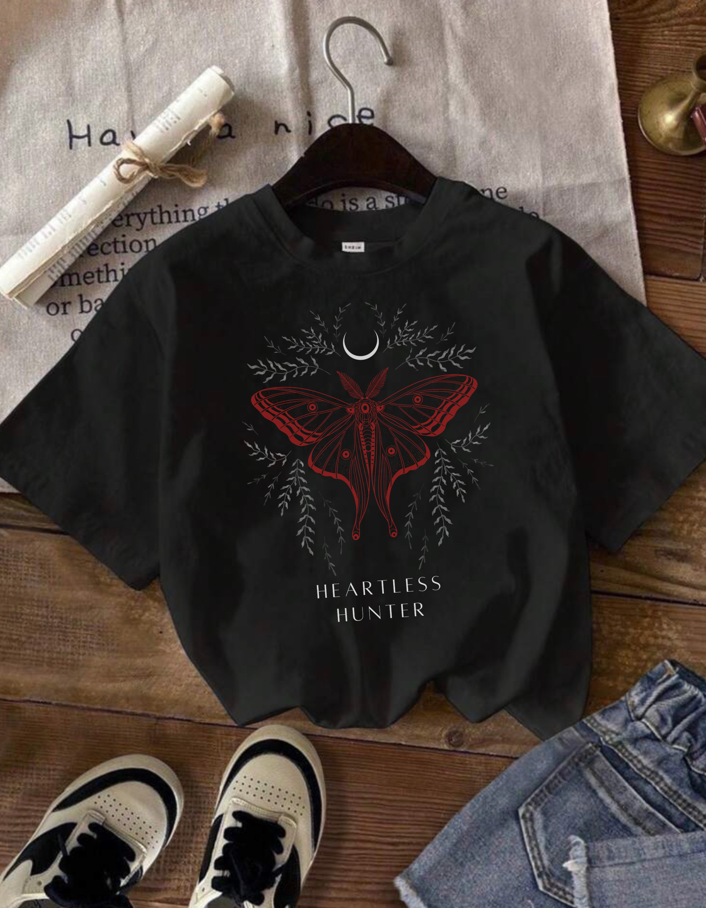 Crimson Moth Comfort Colors T-Shirt, The Crimson Moth product thumbnail image