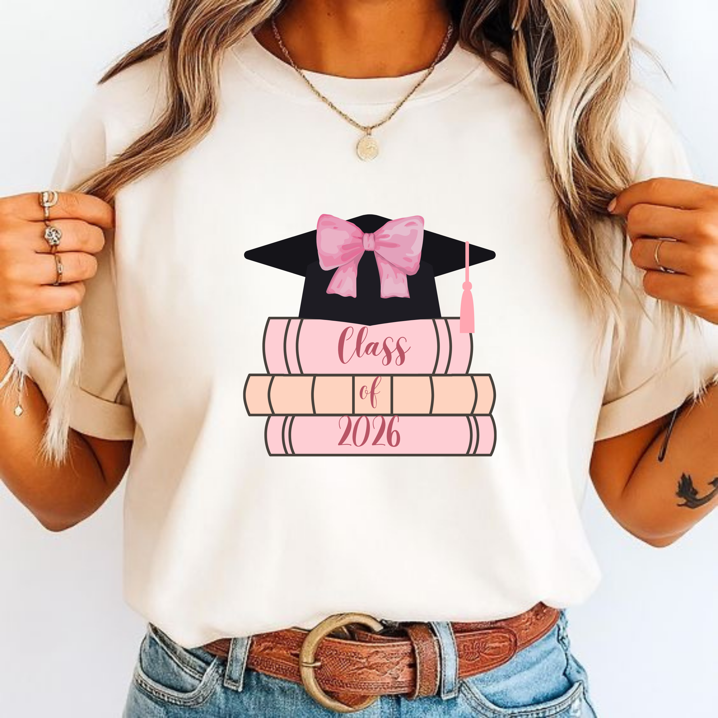 Graduation Celebration T-Shirt, Class of 2026 Shirt, Unisex Gift for Graduates, College Graduation Tee, Book and Cap Design Tee product thumbnail image