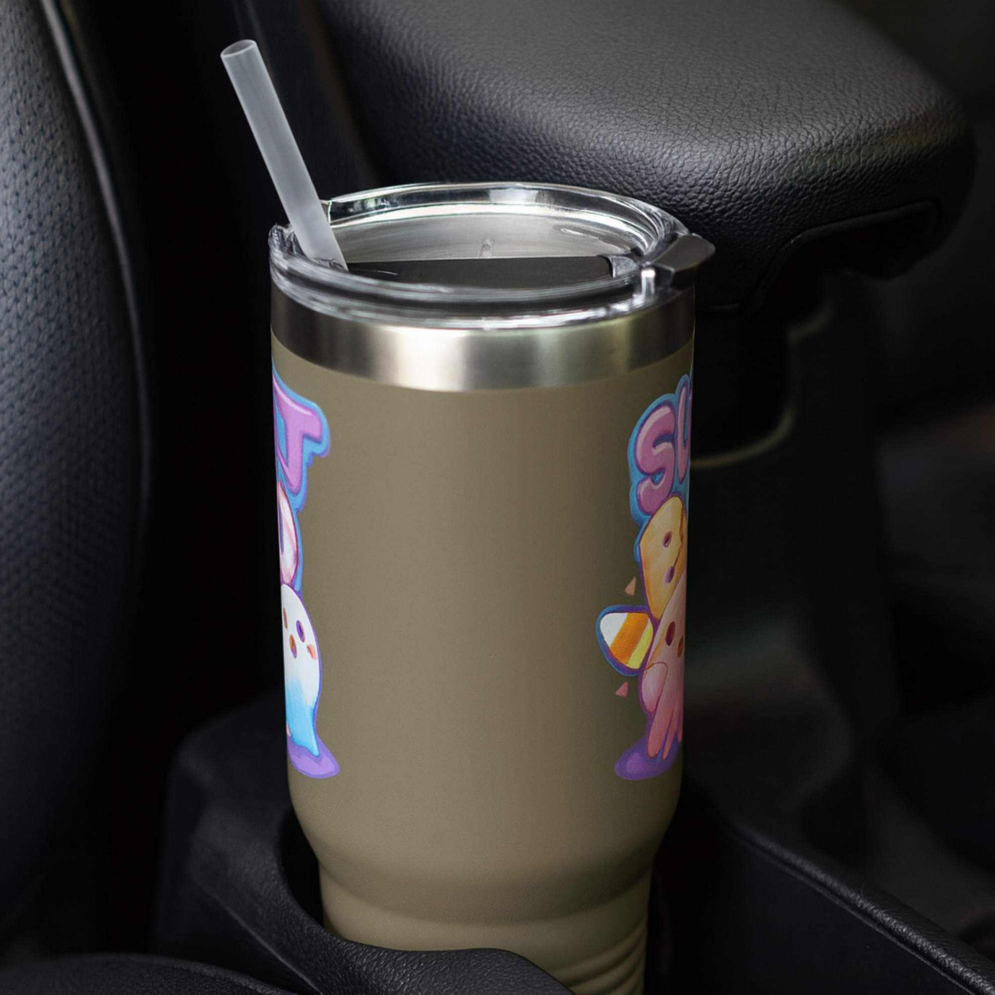 Sweet Boo 40oz Travel Mug Cute Halloween Ghost Tumbler with Handle | Spooky Season Candy Corn Cup | Insulated Stainless Steel Coffee Mug product thumbnail image Sweet Boo 40oz Travel Mug Cute Halloween Ghost Tumbler with Handle | Spooky Season Candy Corn Cup | Insulated Stainless Steel Coffee Mug product thumbnail image