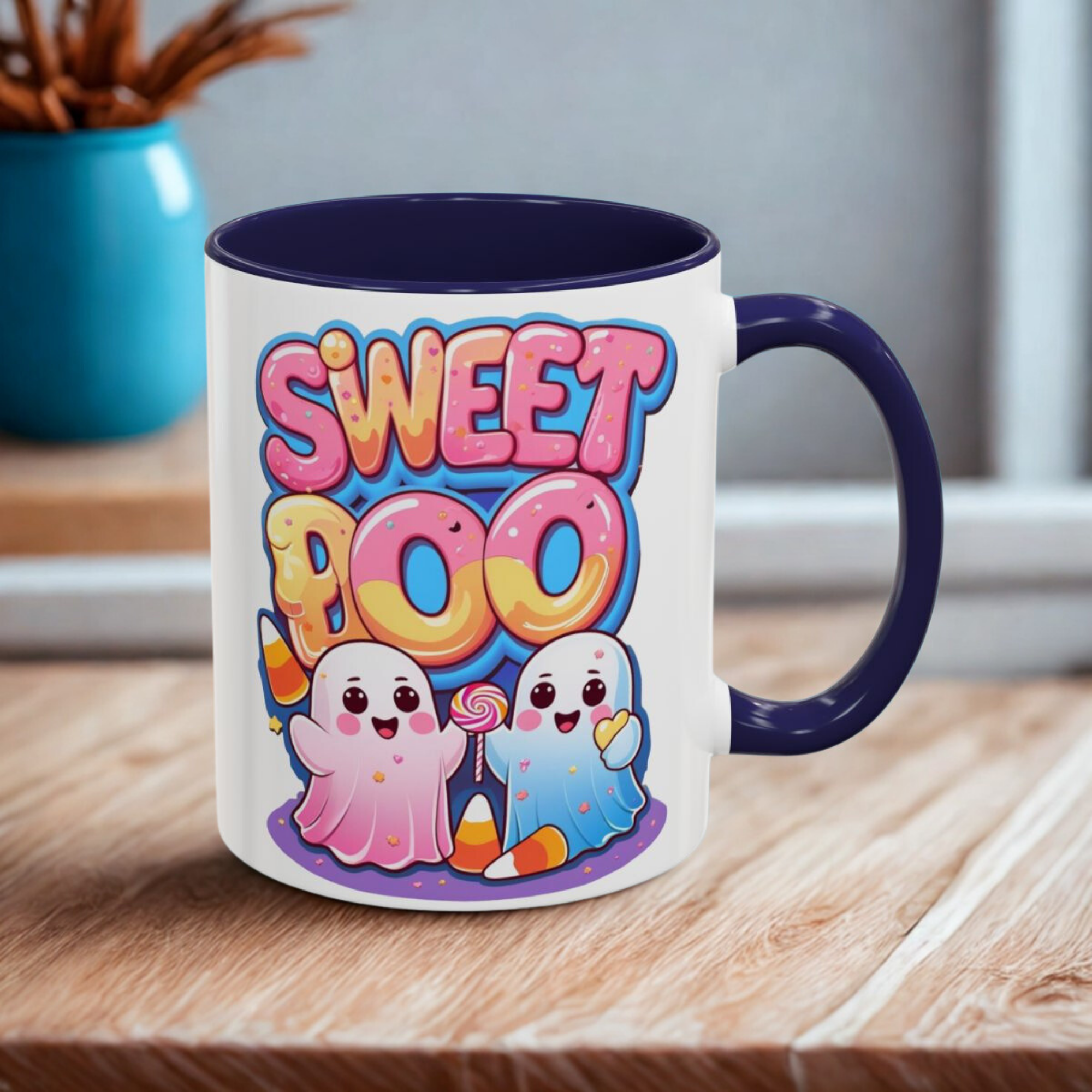 Sweet Boo Accent Coffee Mug Cute Halloween Ghost Mug with Candy | Fun Back-to-School Gift Spooky Season Coffee Cup Fall Drinkware product thumbnail image Sweet Boo Accent Coffee Mug Cute Halloween Ghost Mug with Candy | Fun Back-to-School Gift Spooky Season Coffee Cup Fall Drinkware product thumbnail image
