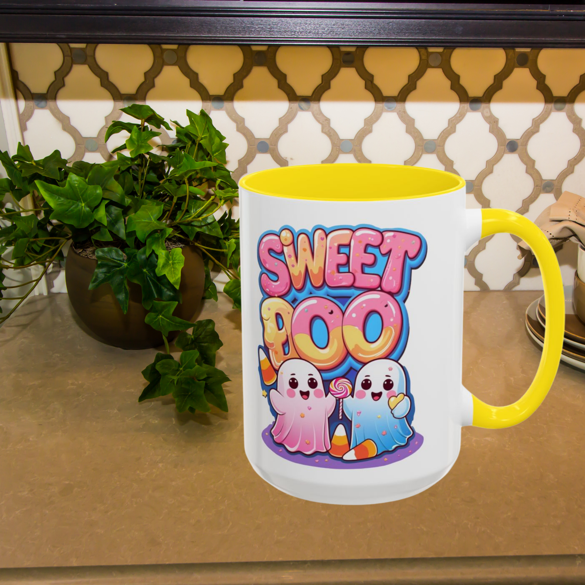 Sweet Boo Accent Coffee Mug Cute Halloween Ghost Mug with Candy | Fun Back-to-School Gift Spooky Season Coffee Cup Fall Drinkware product thumbnail image Sweet Boo Accent Coffee Mug Cute Halloween Ghost Mug with Candy | Fun Back-to-School Gift Spooky Season Coffee Cup Fall Drinkware product thumbnail image