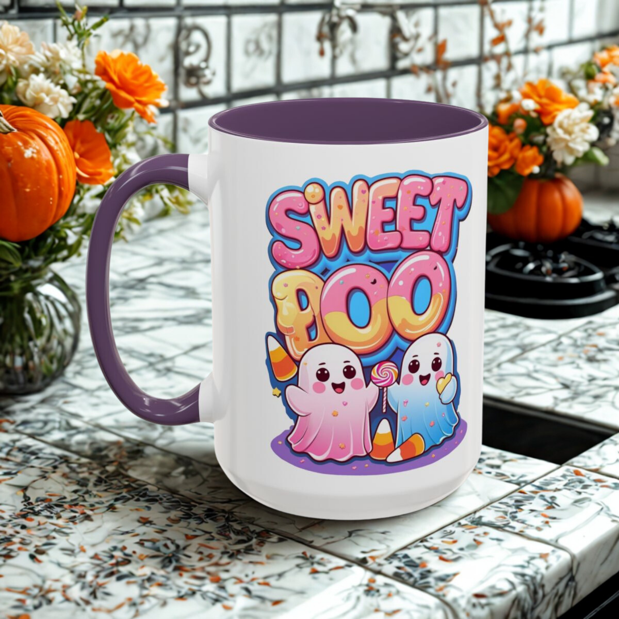 Sweet Boo Accent Coffee Mug Cute Halloween Ghost Mug with Candy | Fun Back-to-School Gift Spooky Season Coffee Cup Fall Drinkware product thumbnail image Sweet Boo Accent Coffee Mug Cute Halloween Ghost Mug with Candy | Fun Back-to-School Gift Spooky Season Coffee Cup Fall Drinkware product thumbnail image