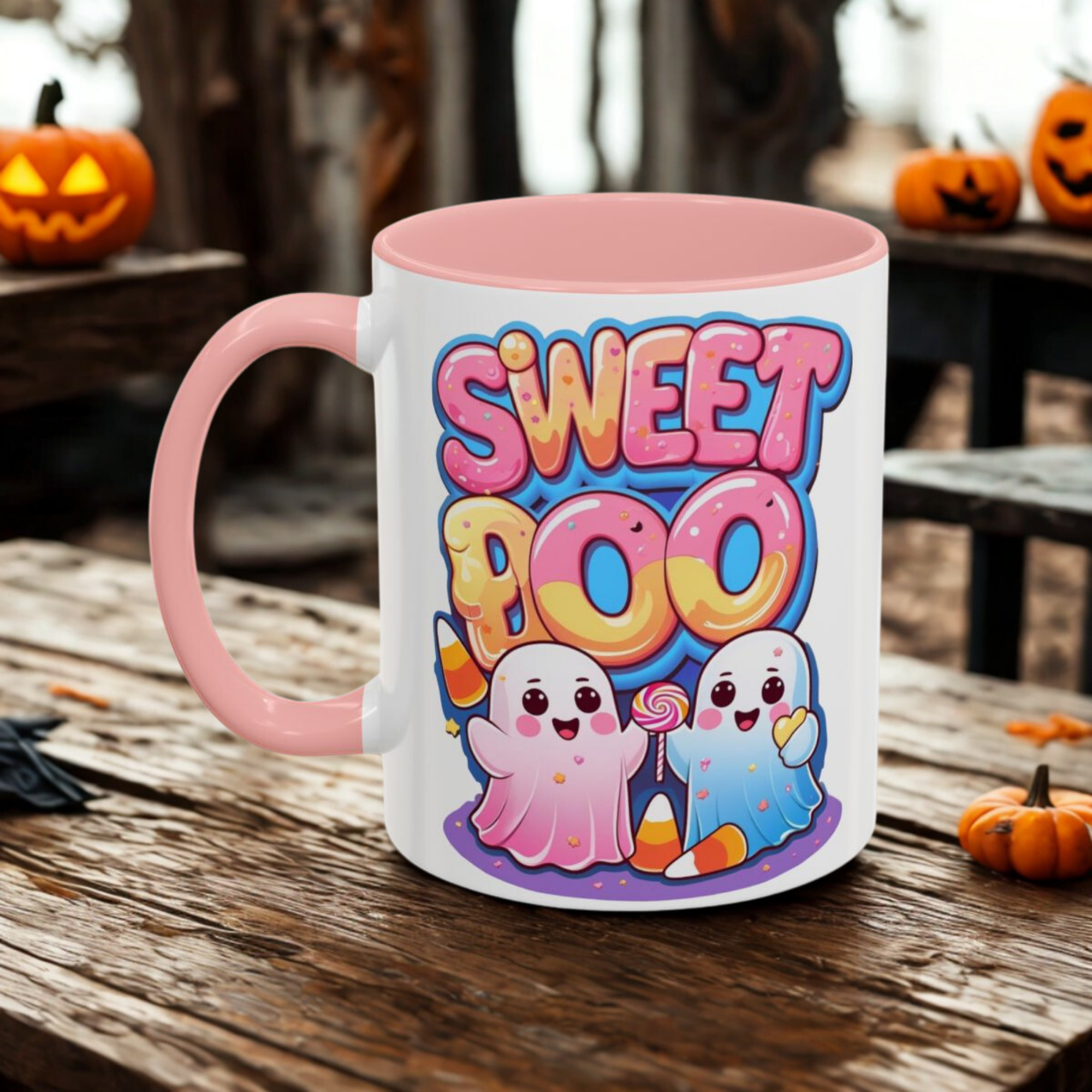 Sweet Boo Accent Coffee Mug Cute Halloween Ghost Mug with Candy | Fun Back-to-School Gift Spooky Season Coffee Cup Fall Drinkware product thumbnail image Sweet Boo Accent Coffee Mug Cute Halloween Ghost Mug with Candy | Fun Back-to-School Gift Spooky Season Coffee Cup Fall Drinkware product thumbnail image
