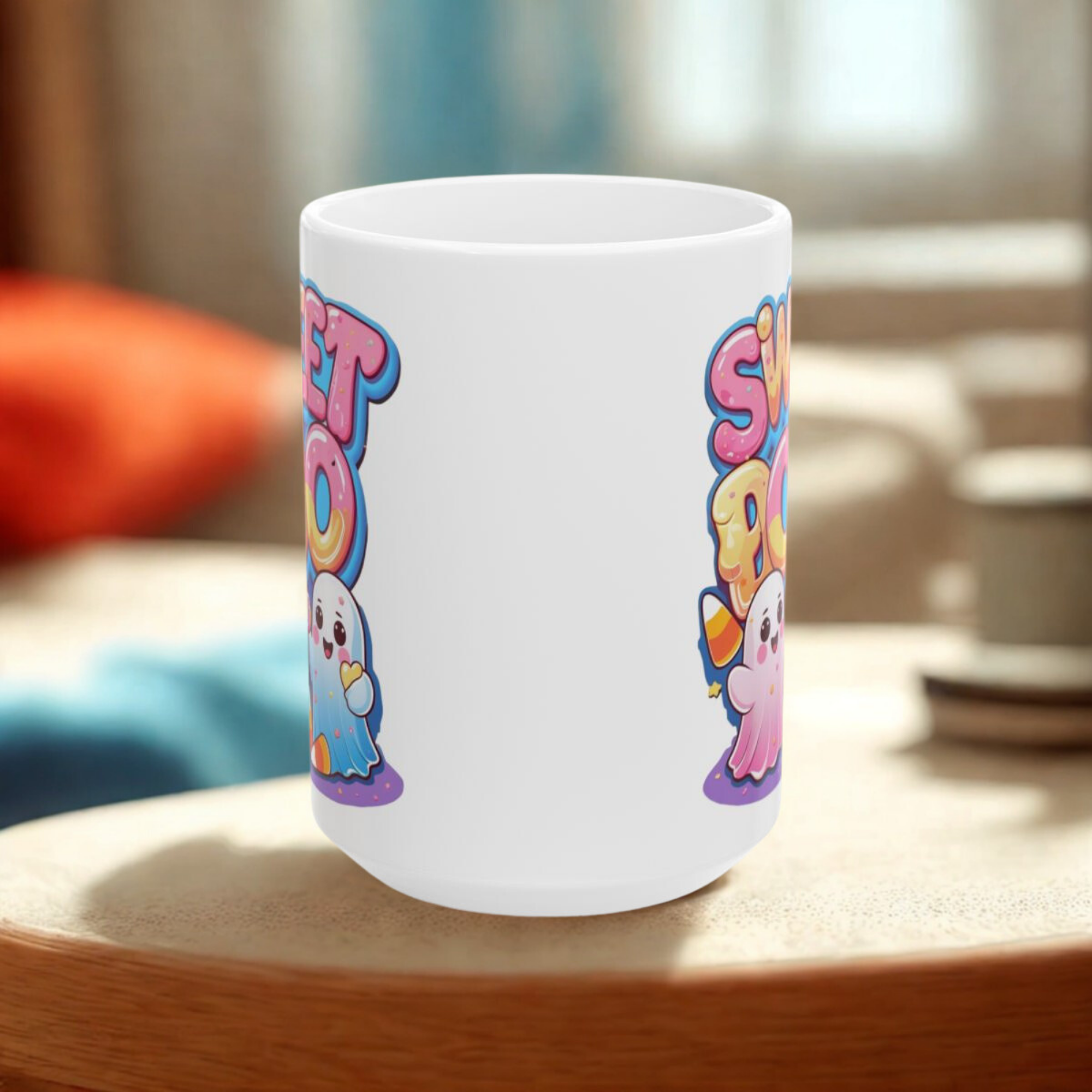 Sweet Boo Halloween Coffee Mug Cute Kawaii Ghosts with Candy Corn Lollipop White Ceramic Mug Spooky Cute Drinkware Fun Back to School Gift product thumbnail image Sweet Boo Halloween Coffee Mug Cute Kawaii Ghosts with Candy Corn Lollipop White Ceramic Mug Spooky Cute Drinkware Fun Back to School Gift product thumbnail image