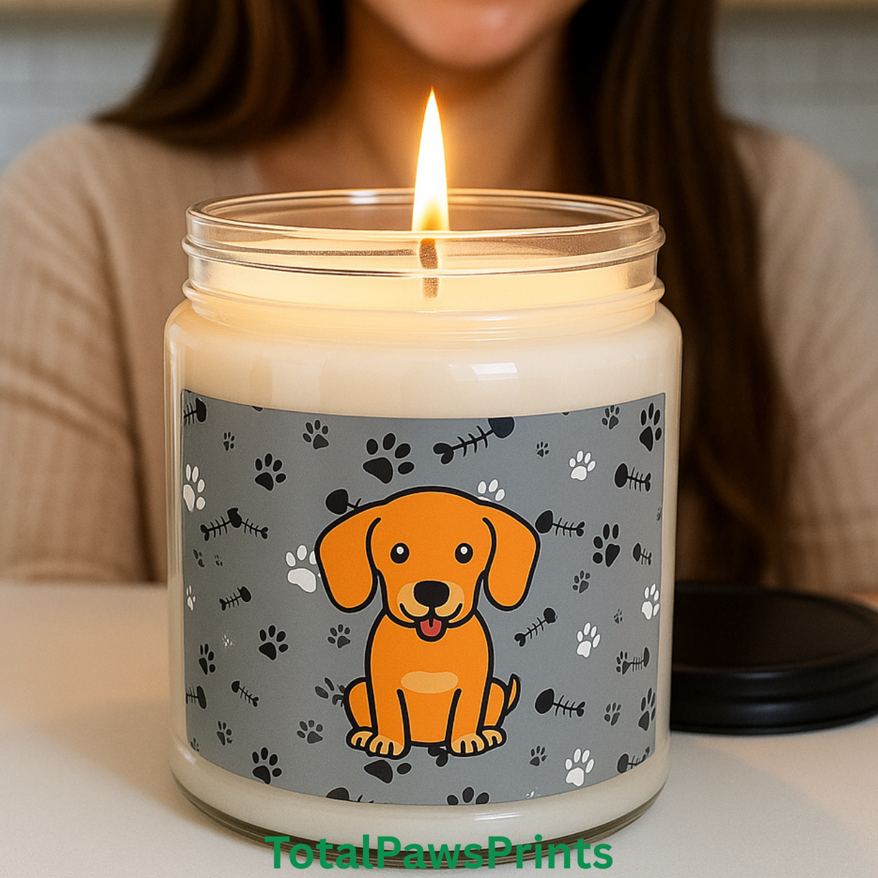 Dachshund Paw Print Soy Candle 🐾 – Custom Pet Lover Gift, Cozy Aromatherapy Décor product thumbnail image