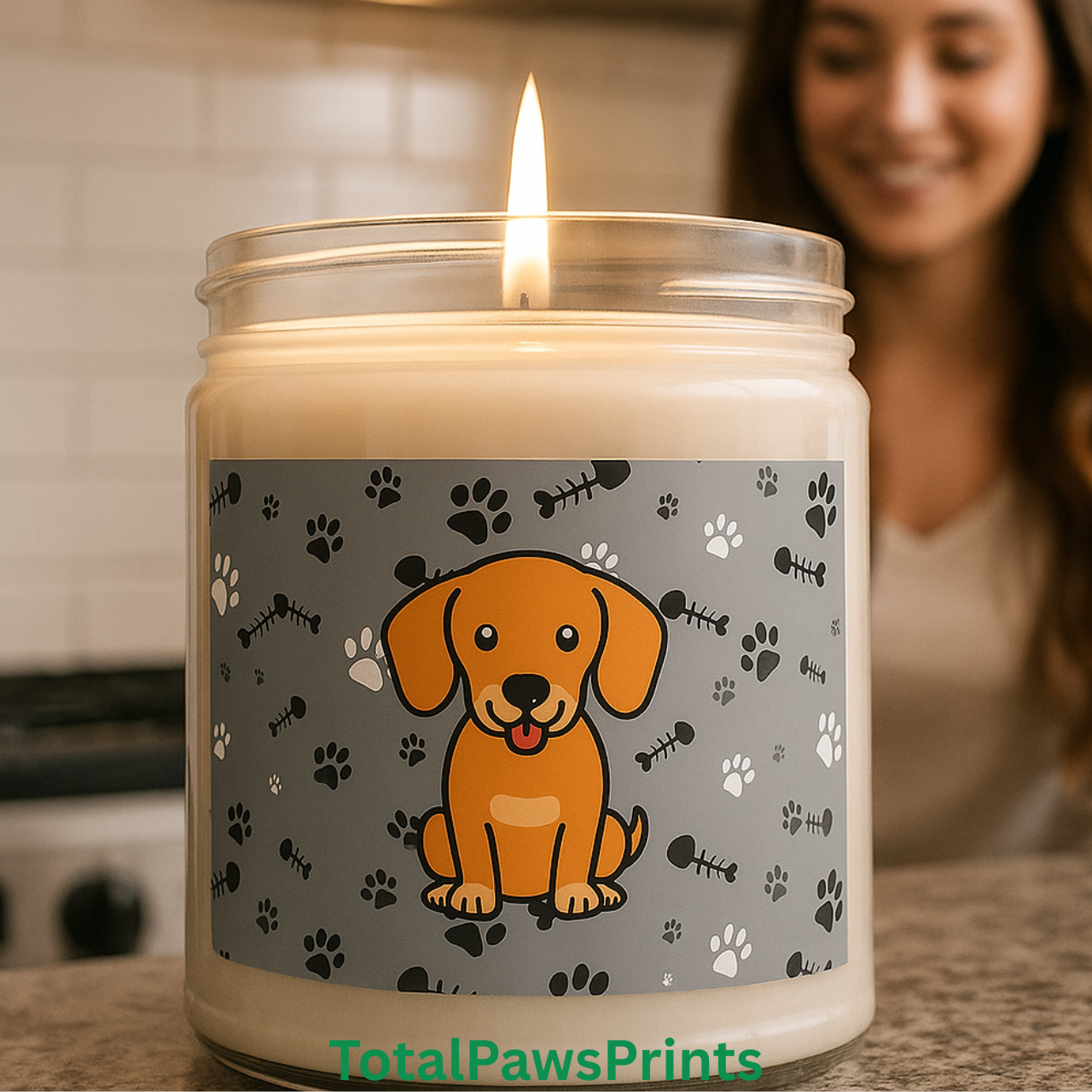 Dachshund Paw Print Soy Candle 🐾 – Custom Pet Lover Gift, Cozy Aromatherapy Décor product thumbnail image