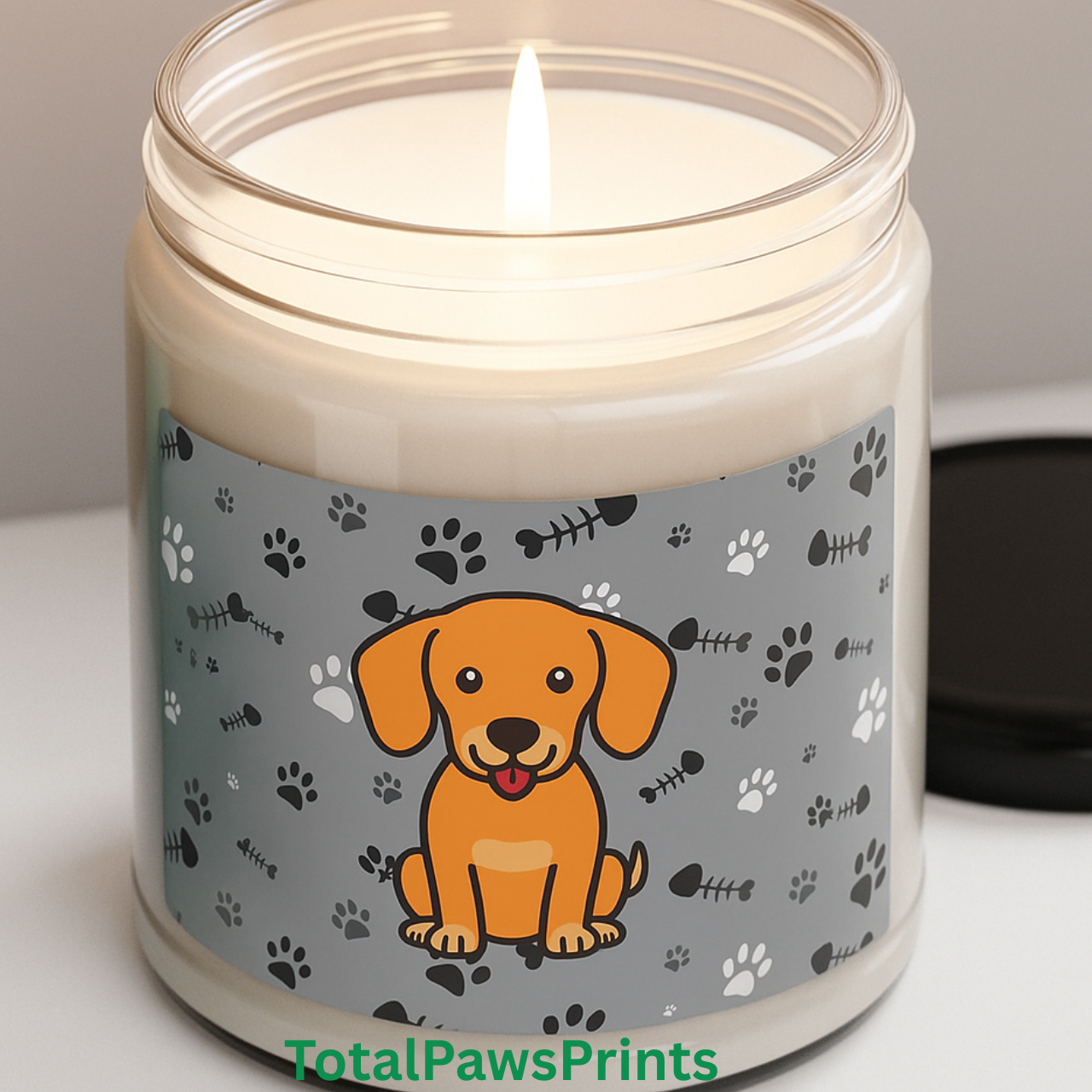 Dachshund Paw Print Soy Candle 🐾 – Custom Pet Lover Gift, Cozy Aromatherapy Décor product thumbnail image