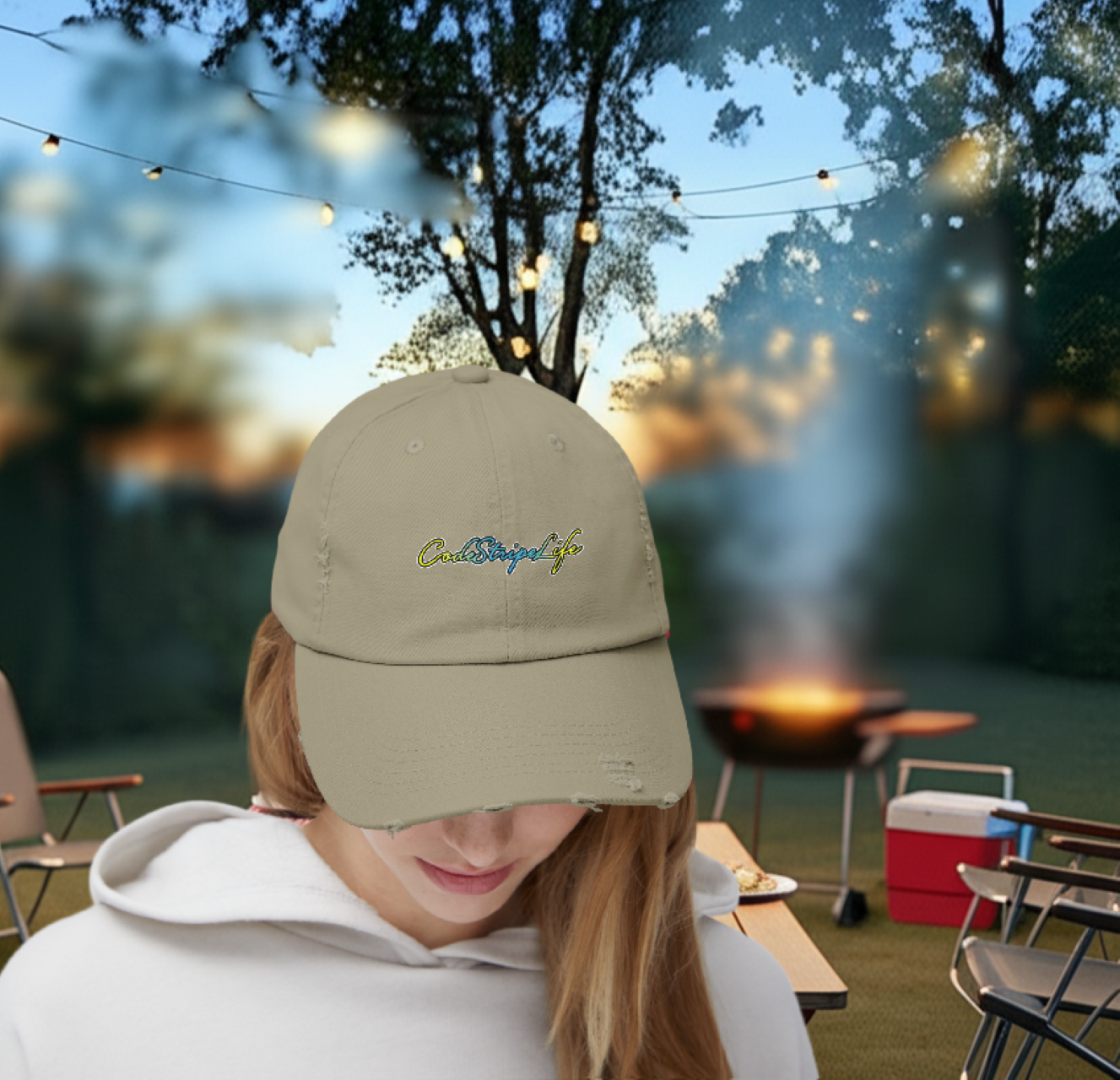 Distressed Cap, CodeStripeLife, Casual Vintage Hat, Unisex Accessory, Gift for Him/Her, Trendy Adult Hat product thumbnail image