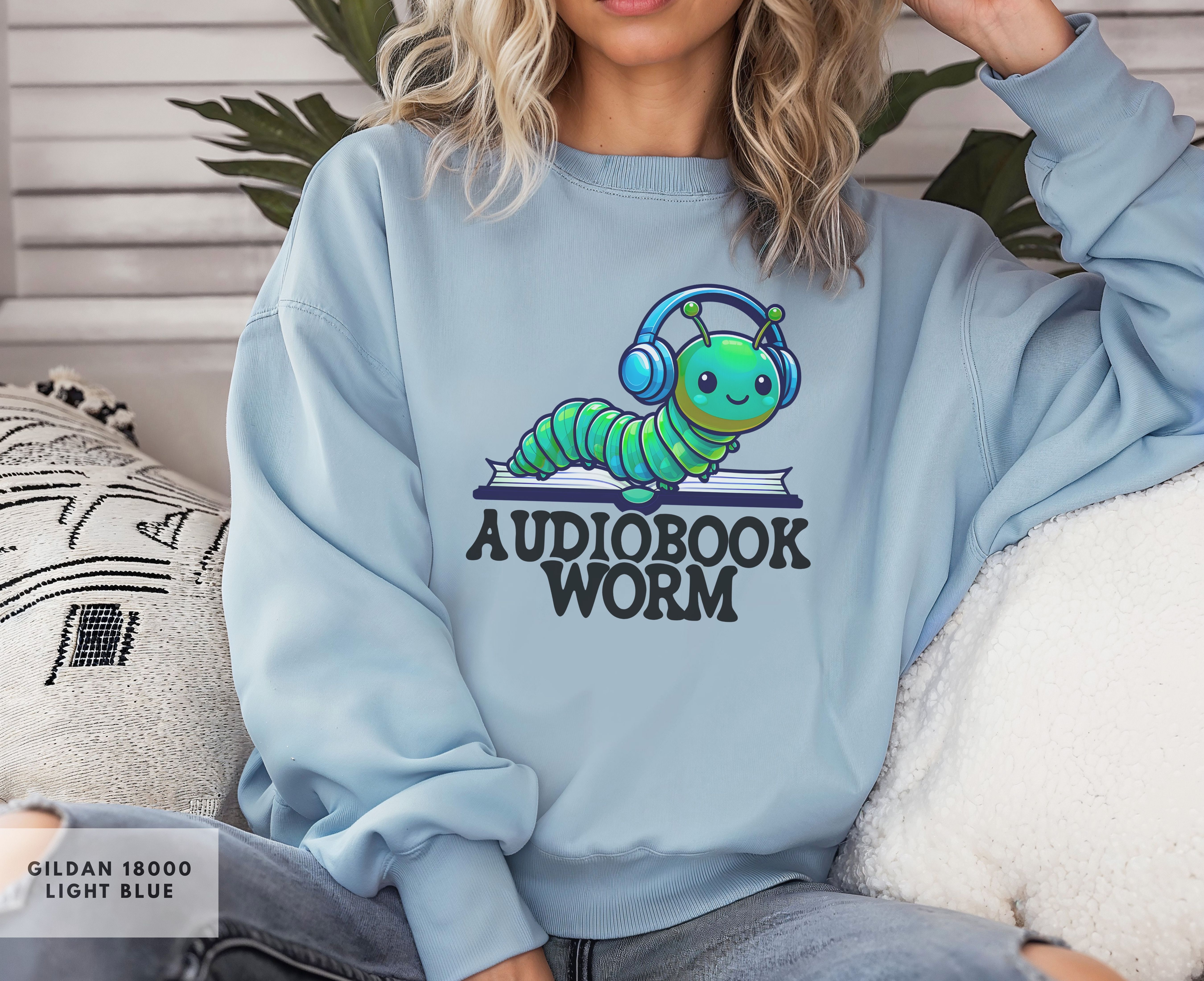Audiobook Worm Crewneck Sweatshirt, Cute Bookworm Sweatshirt, Cozy Sweatshirt for Readers, Audiobook Lover's Sweatshirt product thumbnail image Audiobook Worm Crewneck Sweatshirt, Cute Bookworm Sweatshirt, Cozy Sweatshirt for Readers, Audiobook Lover's Sweatshirt product thumbnail image