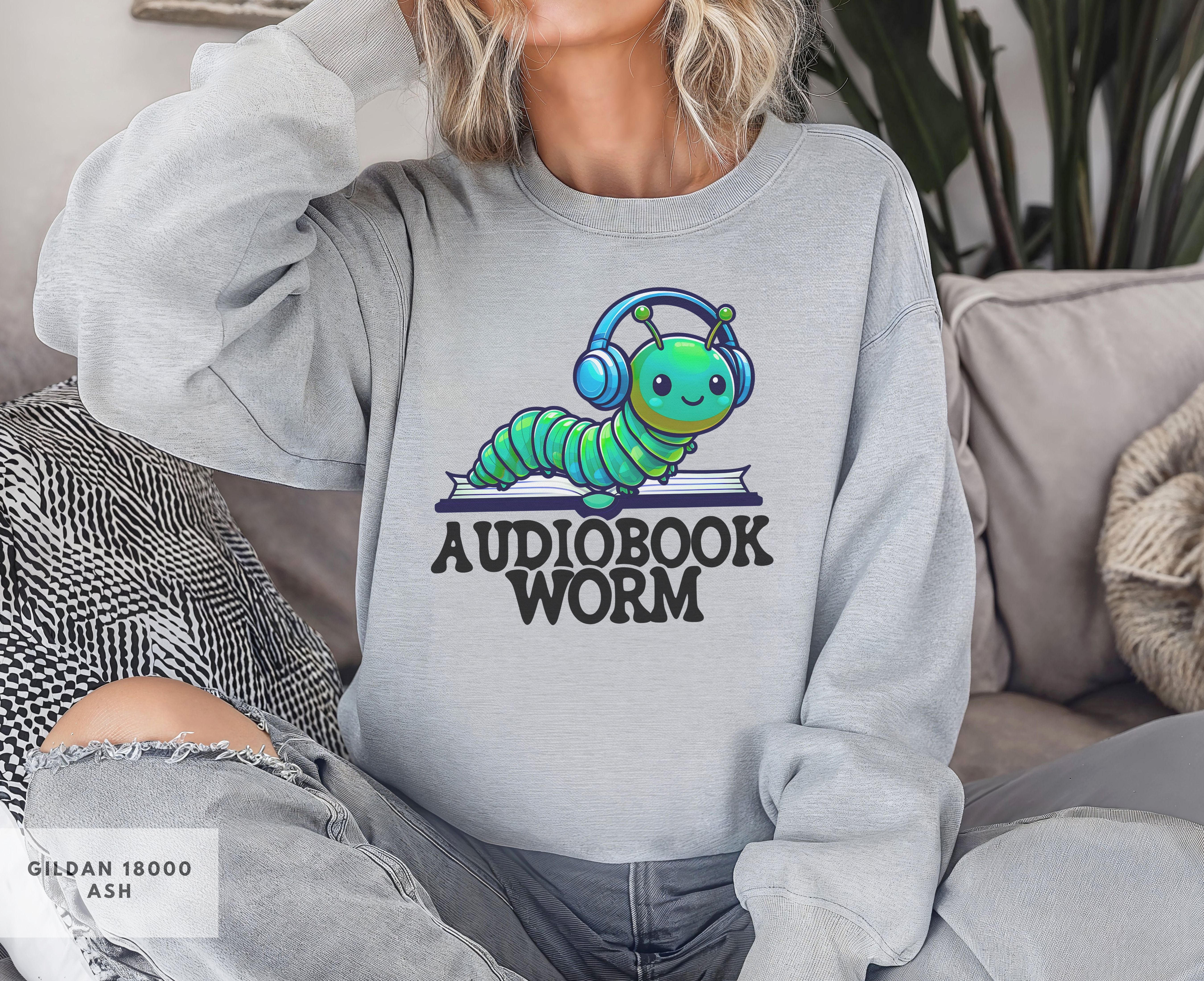 Audiobook Worm Crewneck Sweatshirt, Cute Bookworm Sweatshirt, Cozy Sweatshirt for Readers, Audiobook Lover's Sweatshirt product thumbnail image Audiobook Worm Crewneck Sweatshirt, Cute Bookworm Sweatshirt, Cozy Sweatshirt for Readers, Audiobook Lover's Sweatshirt product thumbnail image
