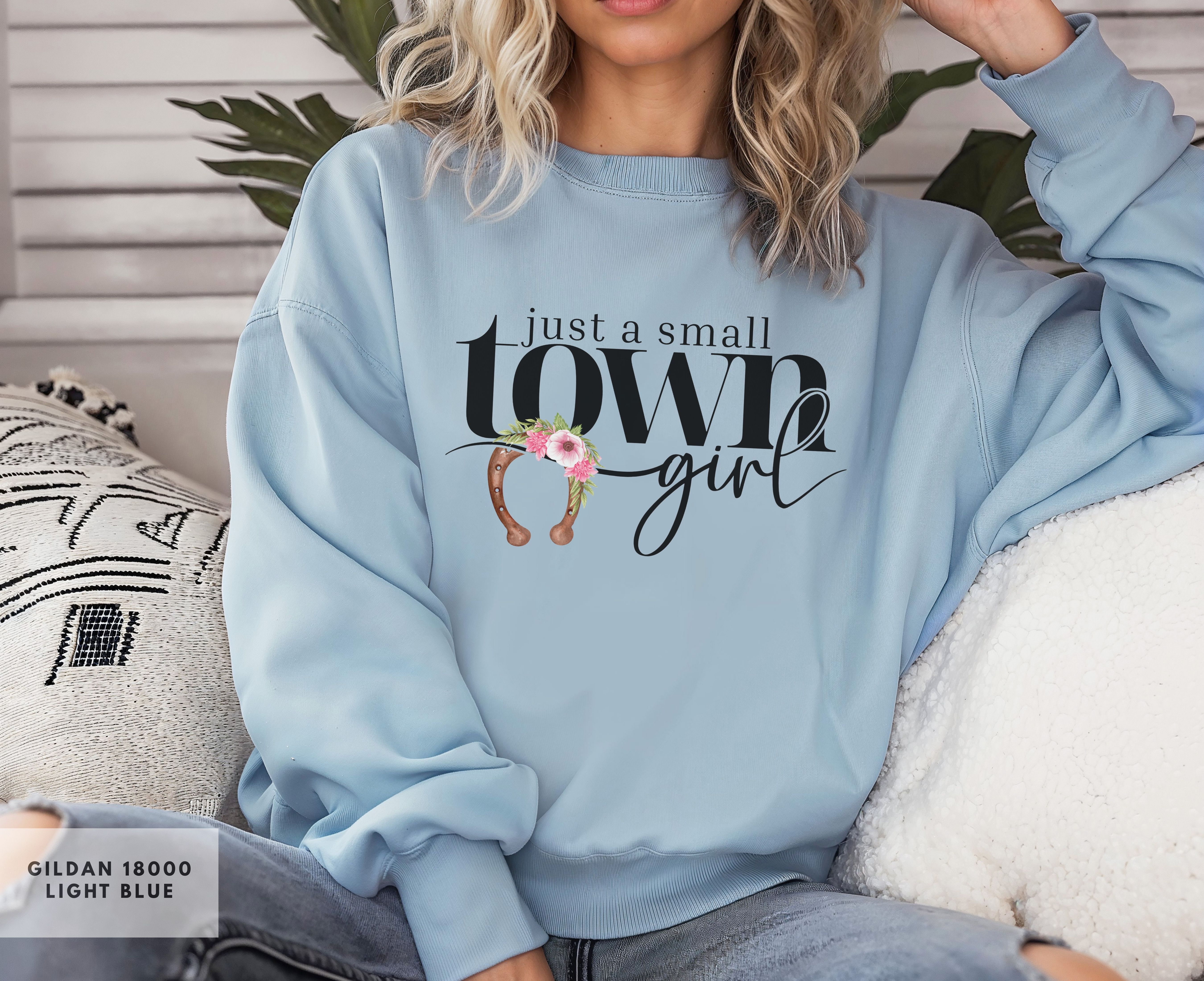 Small Town Girl Crewneck Sweatshirt, Country Girl Gift, Perfect for Horse Lovers, Horse Girl Gift Apparel, Small Town Girl Sweatshirt product thumbnail image Small Town Girl Crewneck Sweatshirt, Country Girl Gift, Perfect for Horse Lovers, Horse Girl Gift Apparel, Small Town Girl Sweatshirt product thumbnail image