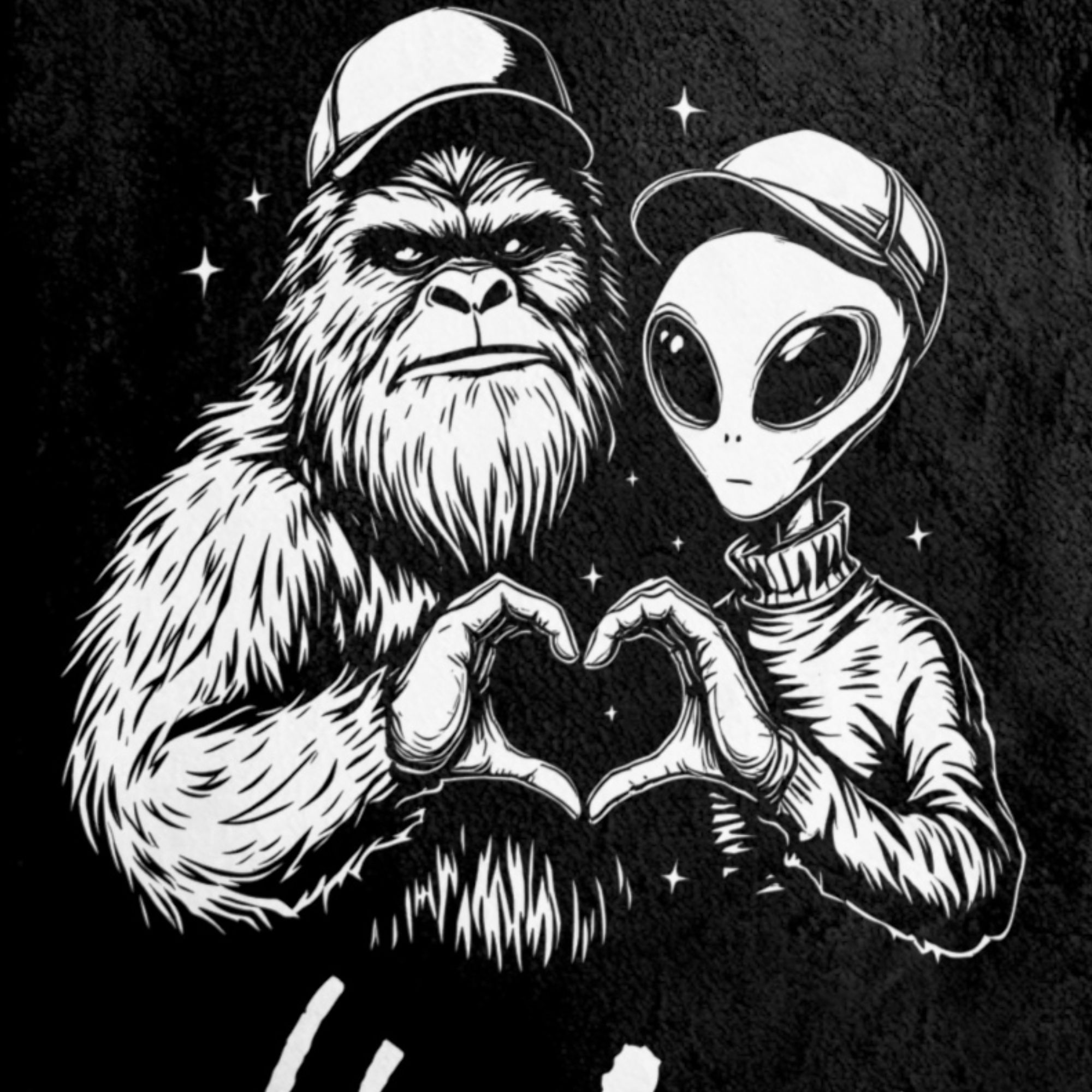 Personalized Bigfoot and Alien Christmas Stocking product thumbnail image