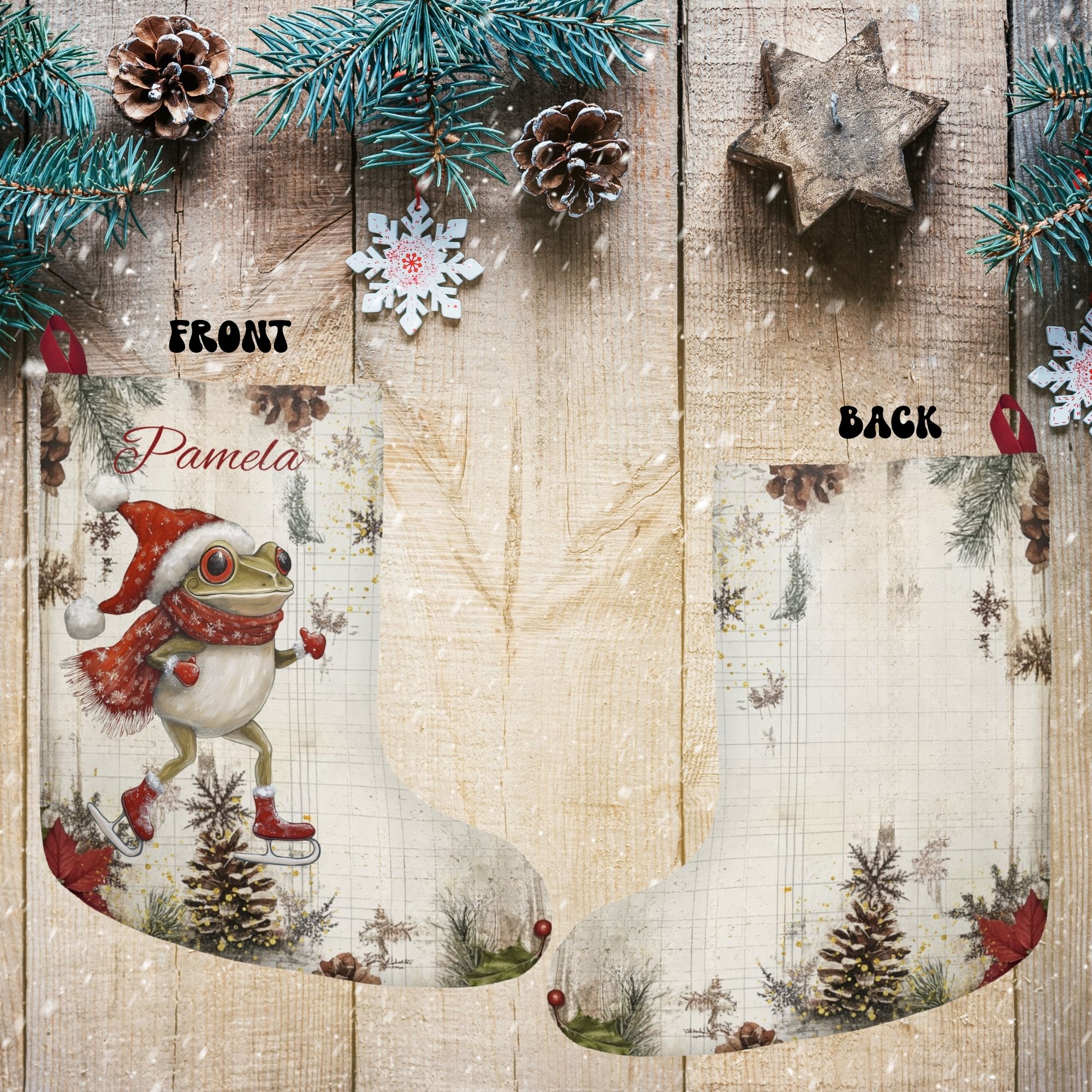 Personalized Frog Christmas Stocking product thumbnail image