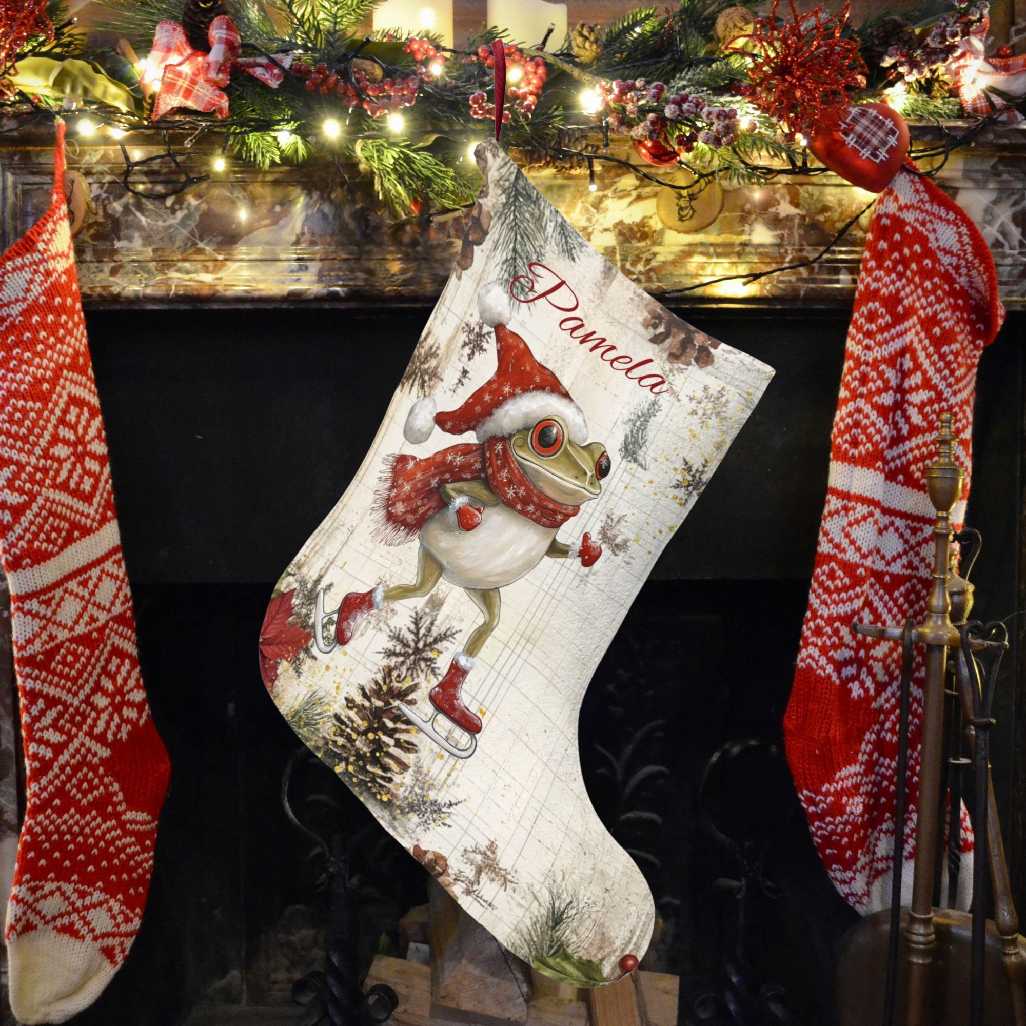 Personalized Frog Christmas Stocking product thumbnail image