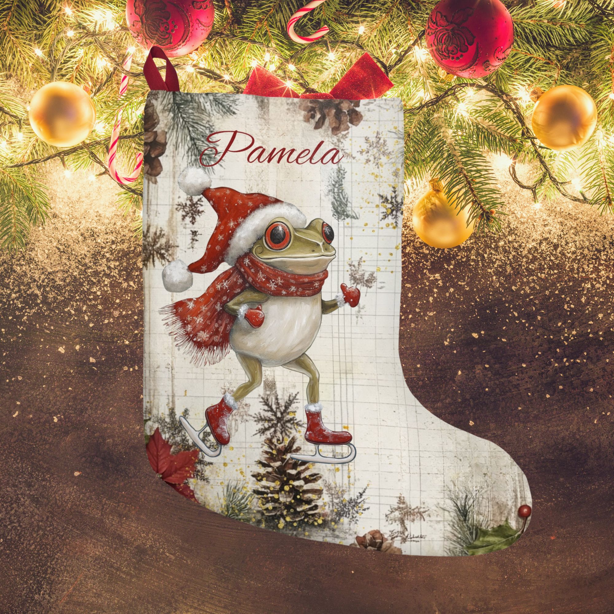 Personalized Frog Christmas Stocking product thumbnail image