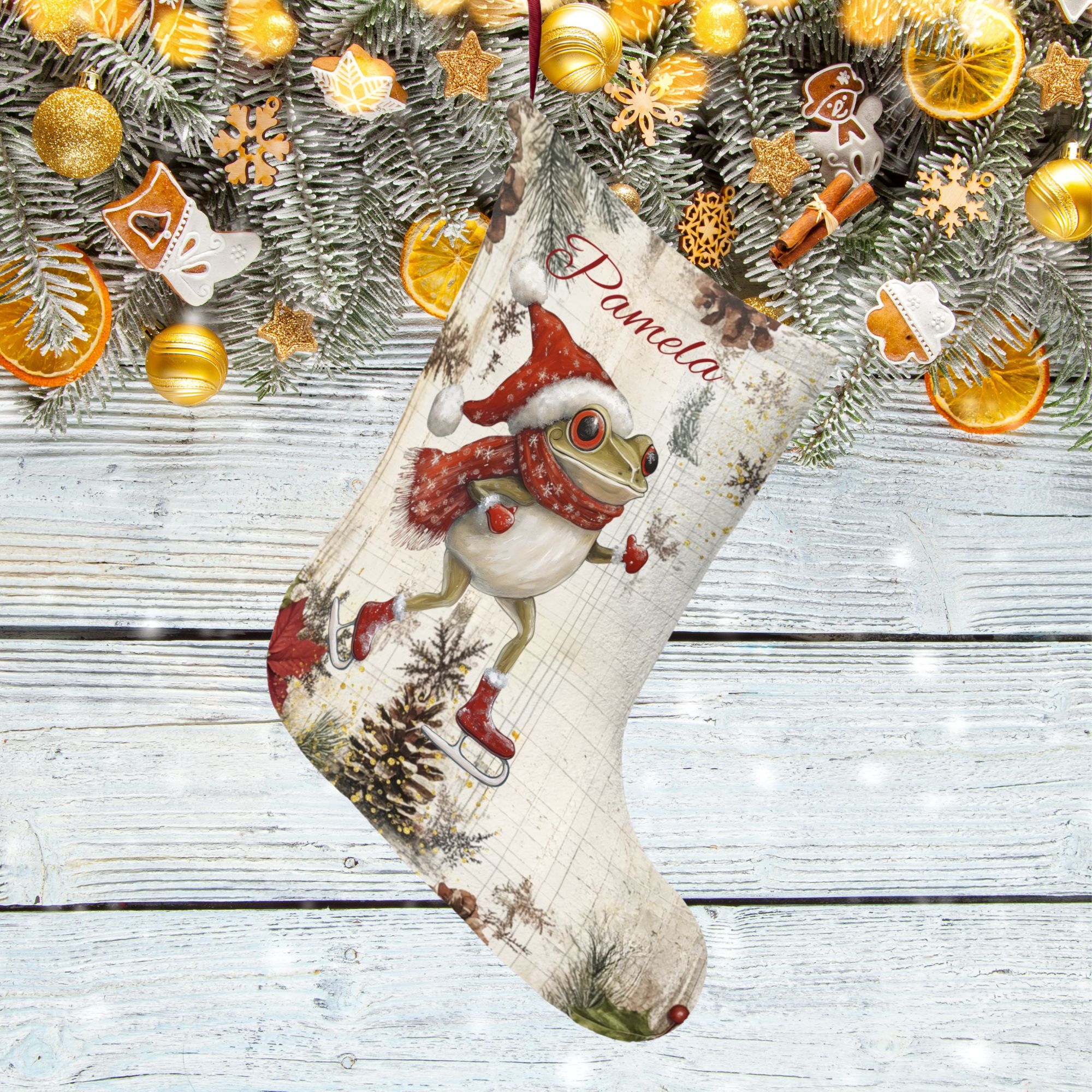 Personalized Frog Christmas Stocking product thumbnail image