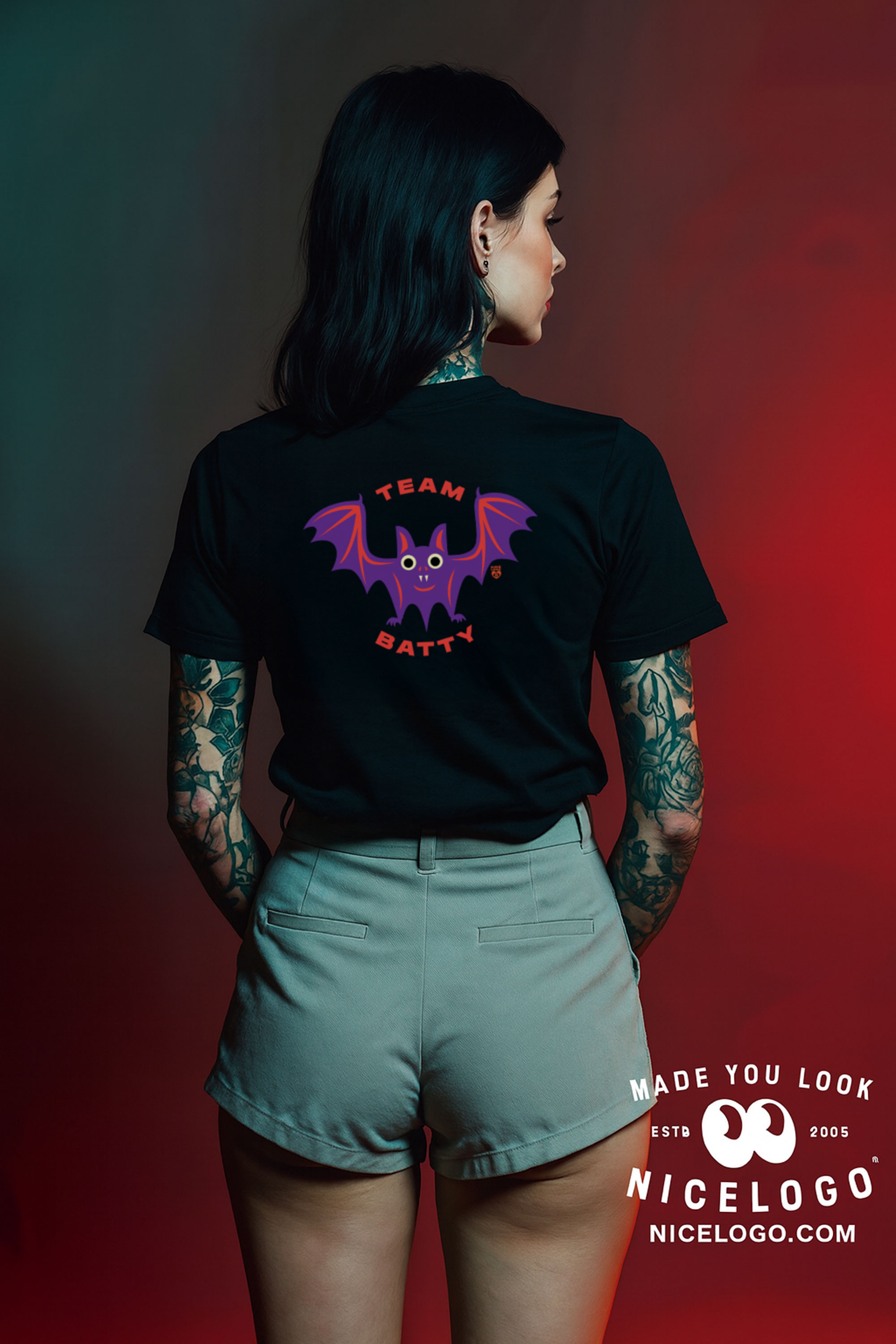 Batty Halloween Boyfriend Tee for Women - Perfect for Halloween,  Gift for Her, Cute Graphic Tee, Trendy Spooky Fun Fashion Top