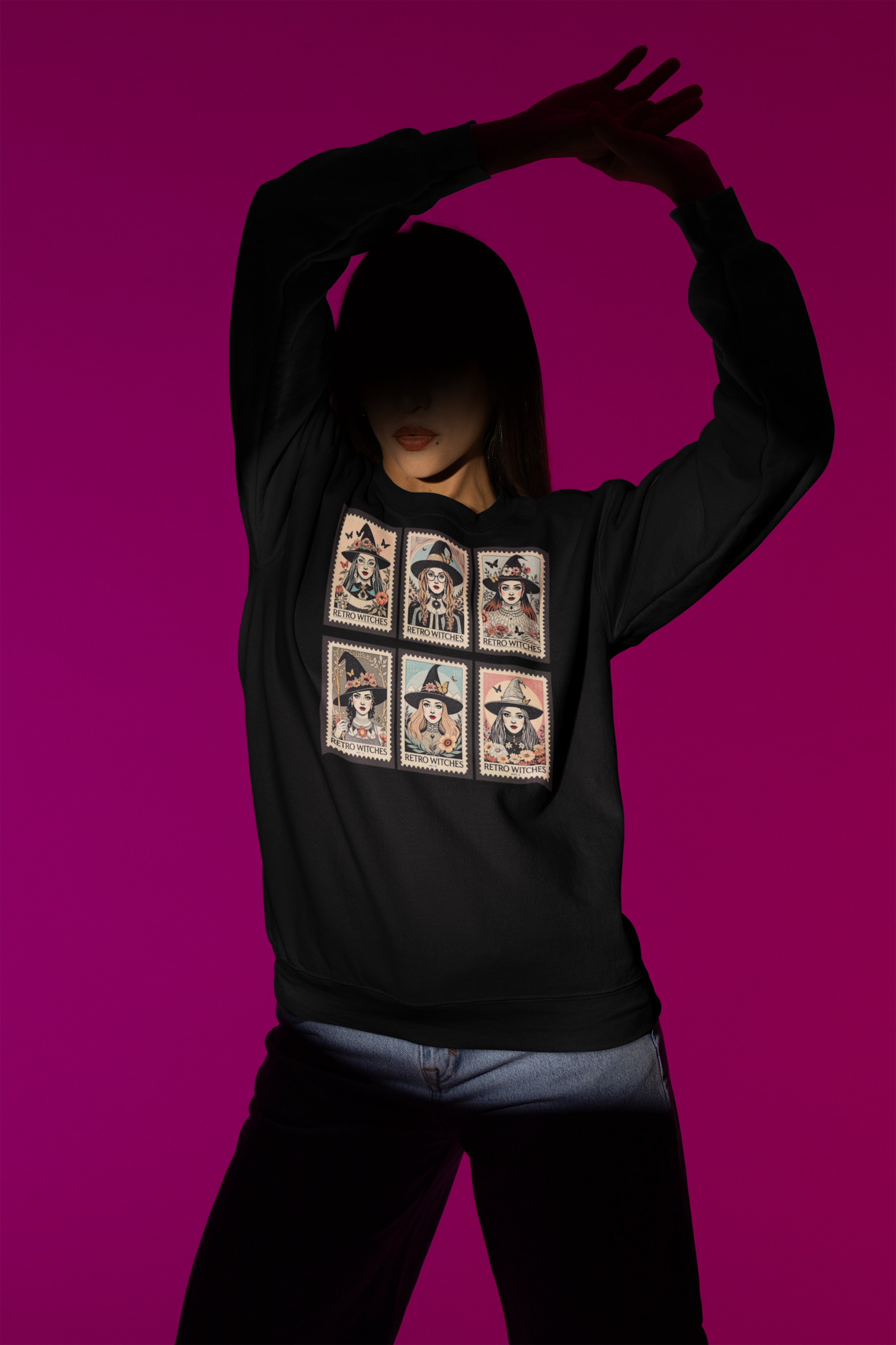 Witchy Vintage-Inspired Sweatshirt | Cozy Unisex Crewneck for Halloween, Magic Lovers, Gift, Casual Wear, Fall Fashion, Witchcraft product thumbnail image