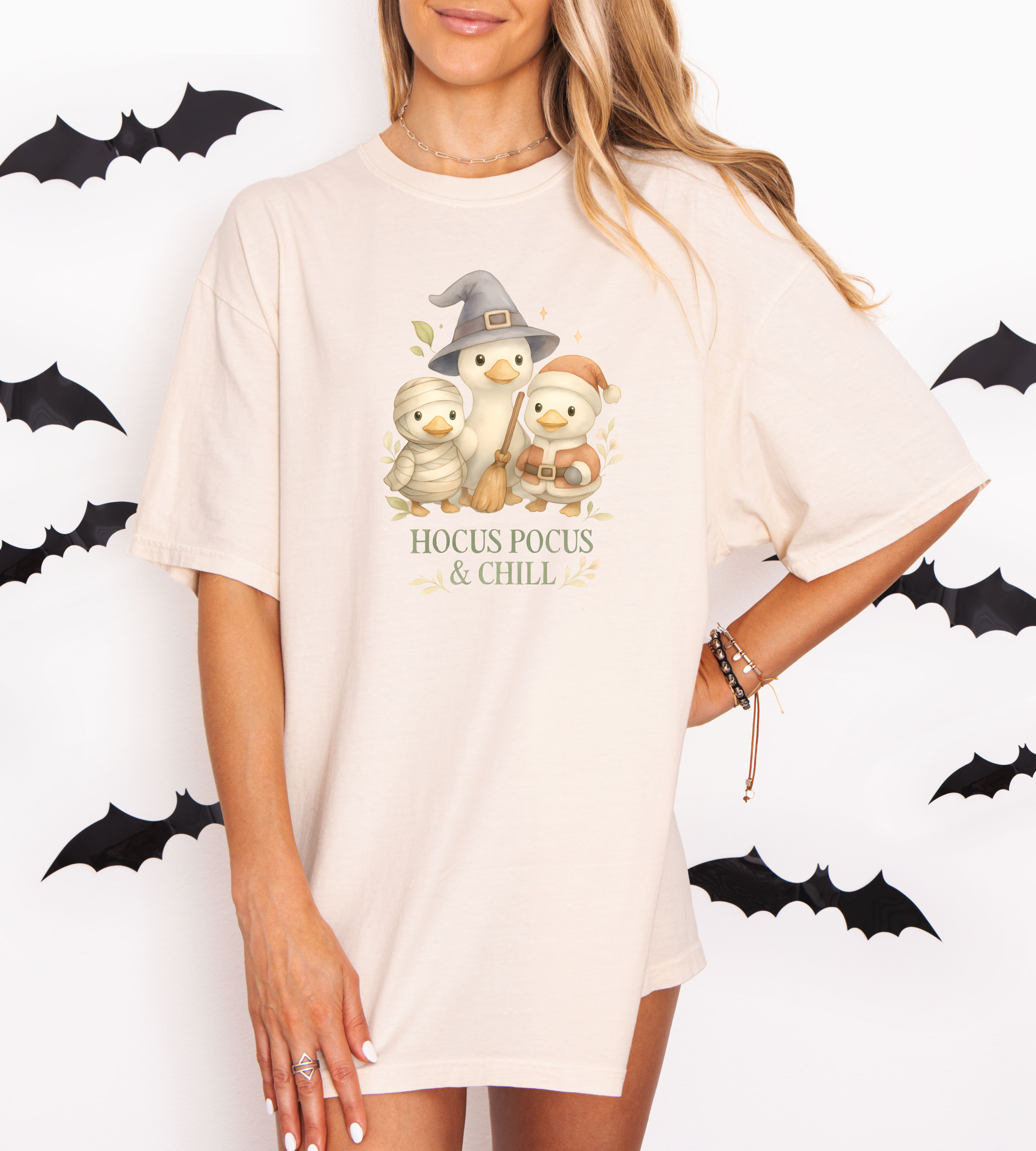 Hocus Pocus &amp; Chill T-Shirt – Unisex Halloween Tee, Cozy Fall Shirt, Cute October Apparel, Casual Ghostly Wear product thumbnail image