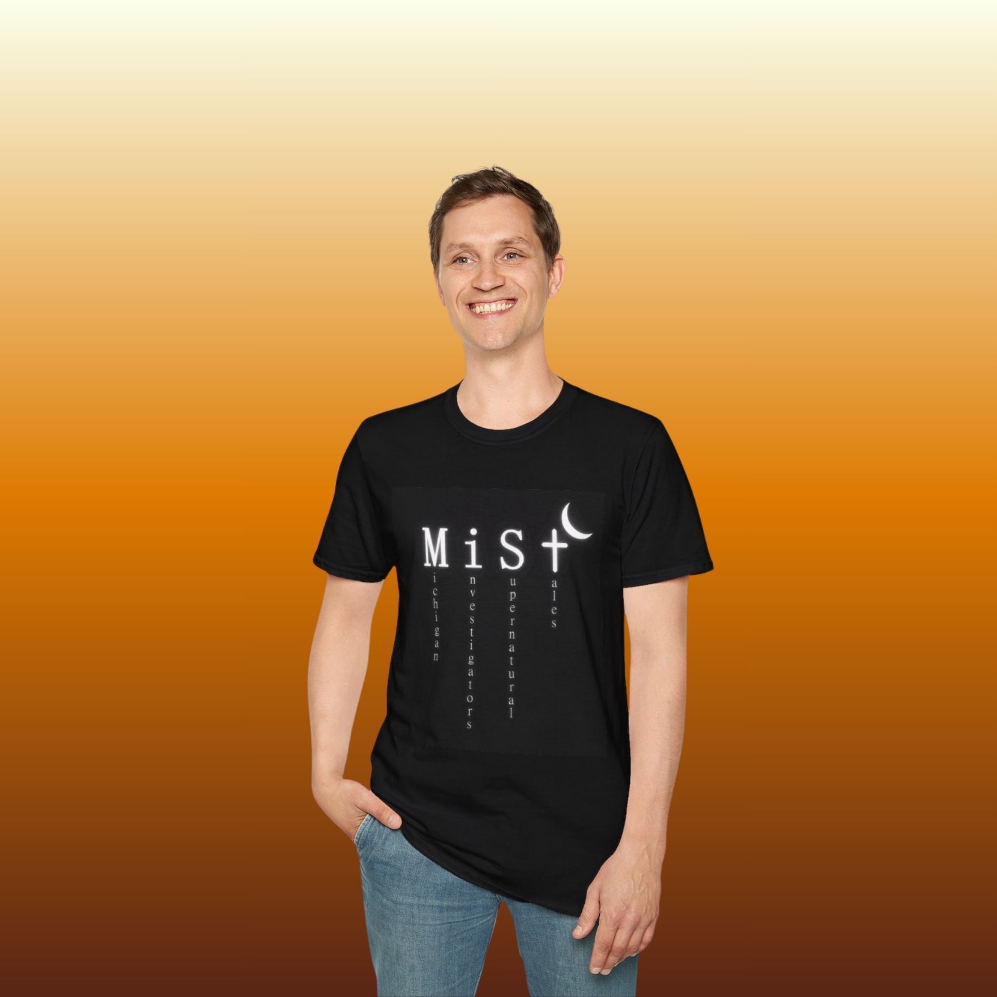Michigan Investigators of Supernatural Tales  (M.I.S.T) Moonglow Unisex Softstyle T-Shirt