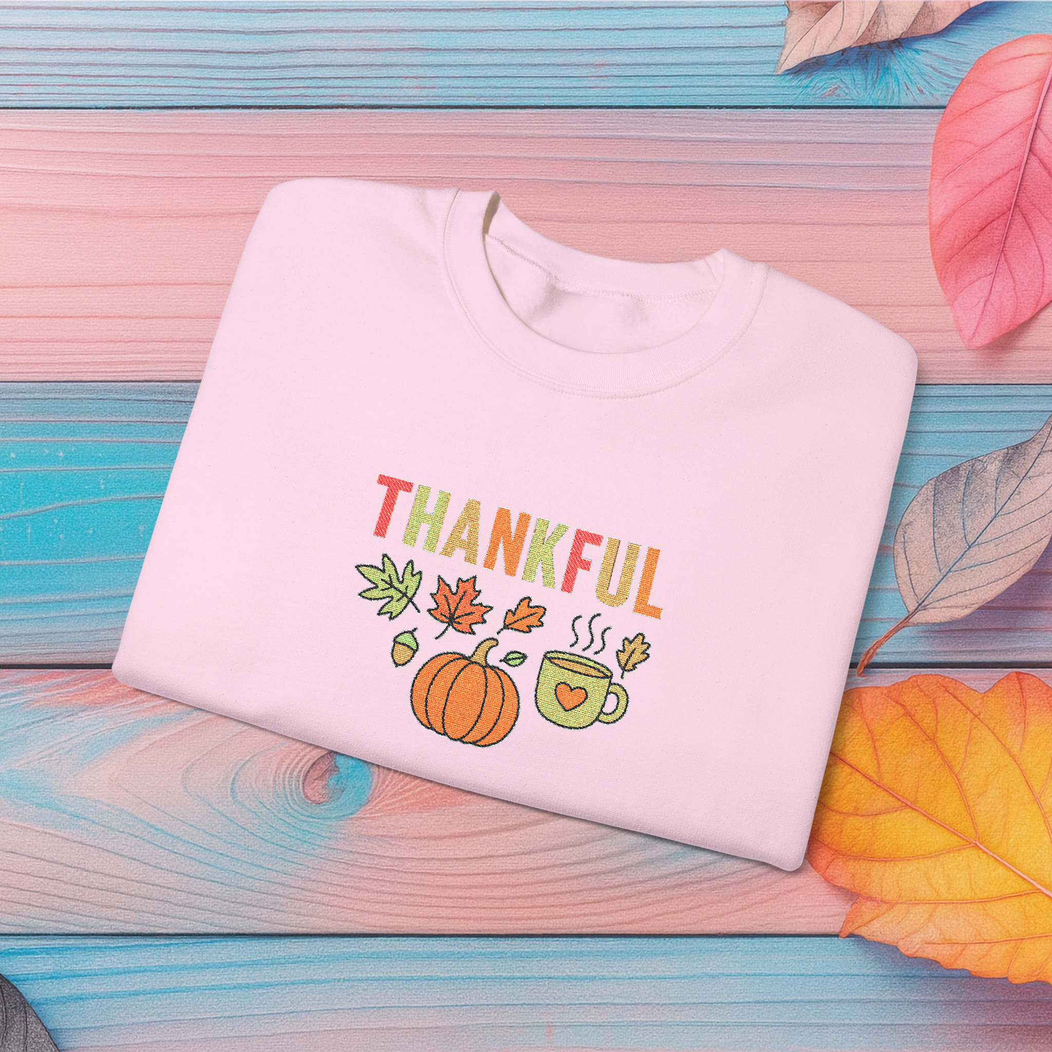 Thankful Sweatshirt Fall Crewneck, Cozy Autumn Leaves Pumpkin Spice Sweater, Thanksgiving Sweatshirt, Harvest Gift for Her product thumbnail image Thankful Sweatshirt Fall Crewneck, Cozy Autumn Leaves Pumpkin Spice Sweater, Thanksgiving Sweatshirt, Harvest Gift for Her product thumbnail image