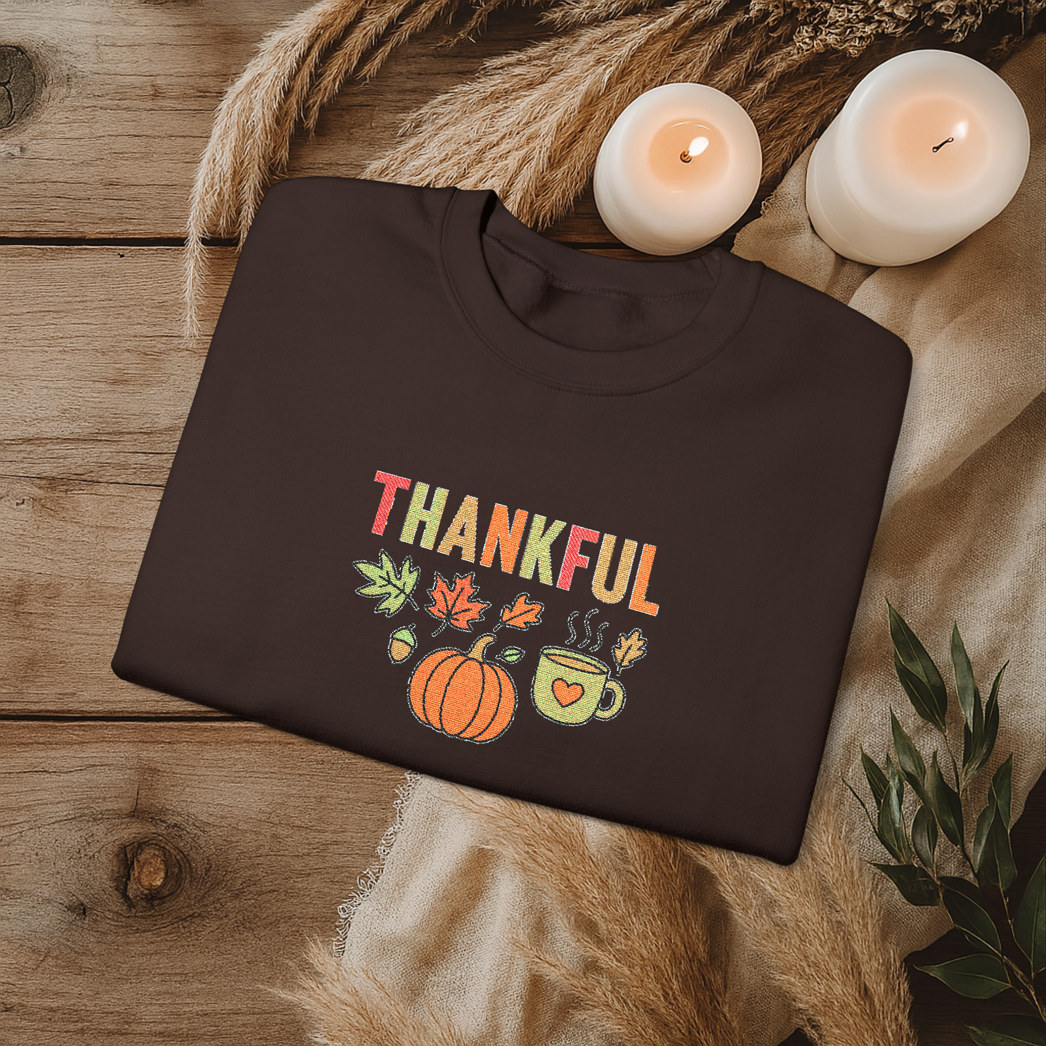 Thankful Sweatshirt Fall Crewneck, Cozy Autumn Leaves Pumpkin Spice Sweater, Thanksgiving Sweatshirt, Harvest Gift for Her product thumbnail image Thankful Sweatshirt Fall Crewneck, Cozy Autumn Leaves Pumpkin Spice Sweater, Thanksgiving Sweatshirt, Harvest Gift for Her product thumbnail image