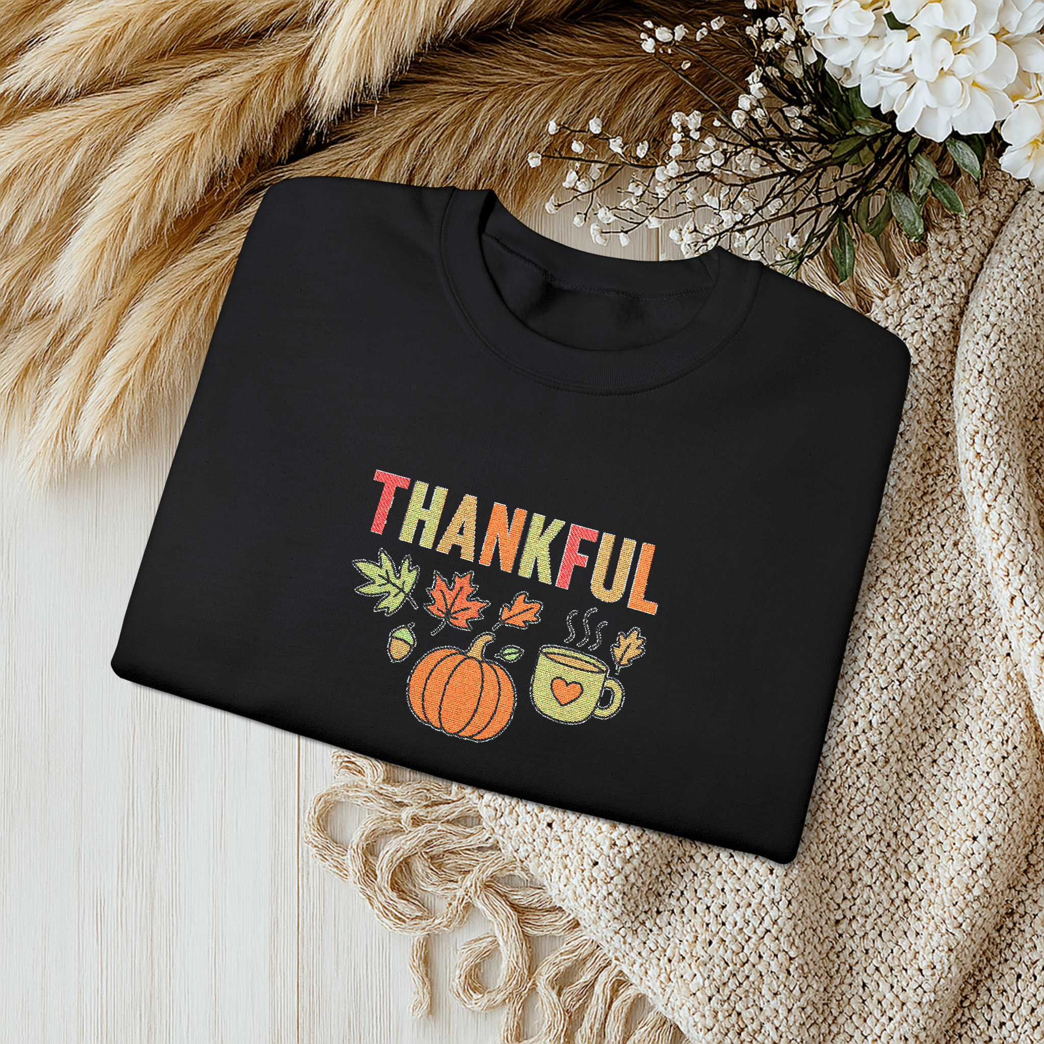 Thankful Sweatshirt Fall Crewneck, Cozy Autumn Leaves Pumpkin Spice Sweater, Thanksgiving Sweatshirt, Harvest Gift for Her product thumbnail image Thankful Sweatshirt Fall Crewneck, Cozy Autumn Leaves Pumpkin Spice Sweater, Thanksgiving Sweatshirt, Harvest Gift for Her product thumbnail image