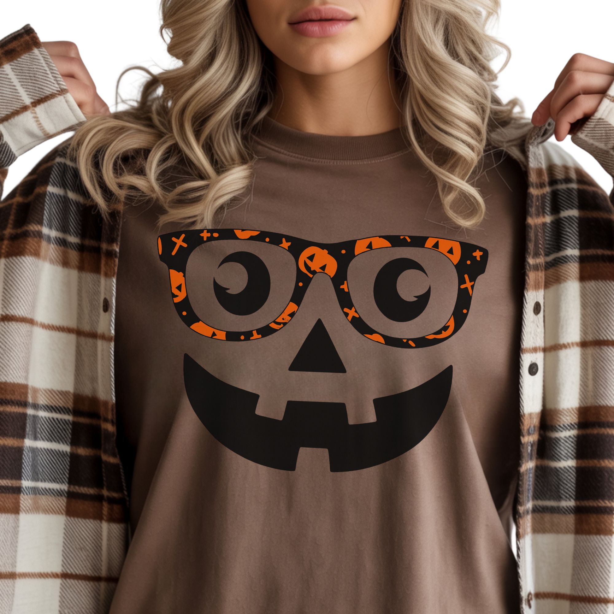 Pumpkin Face with Glasses T-shirt product thumbnail image