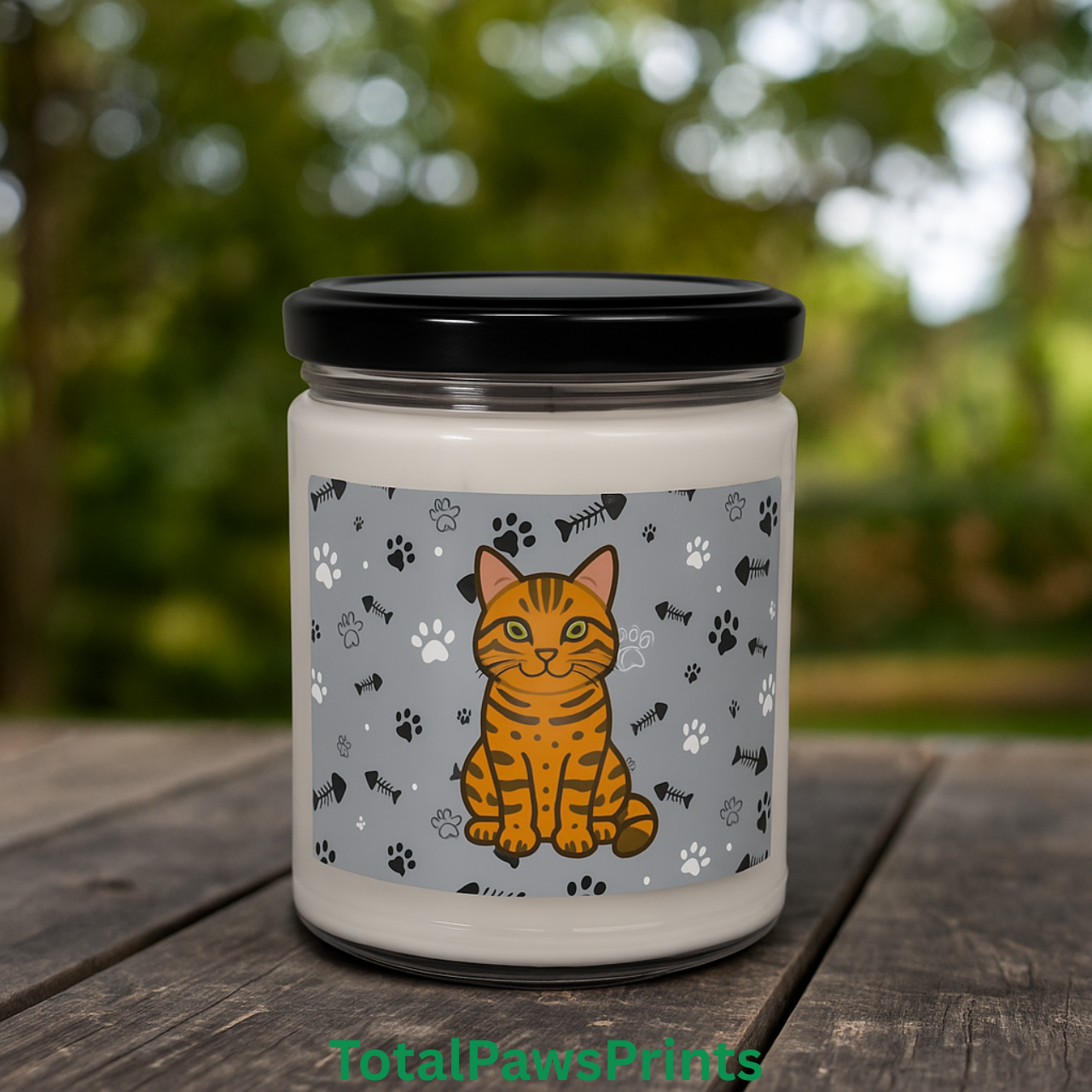 Bengal Paw Print Soy Candle 🐾 – Custom Pet Lover Gift, Cozy Aromatherapy Décor product thumbnail image
