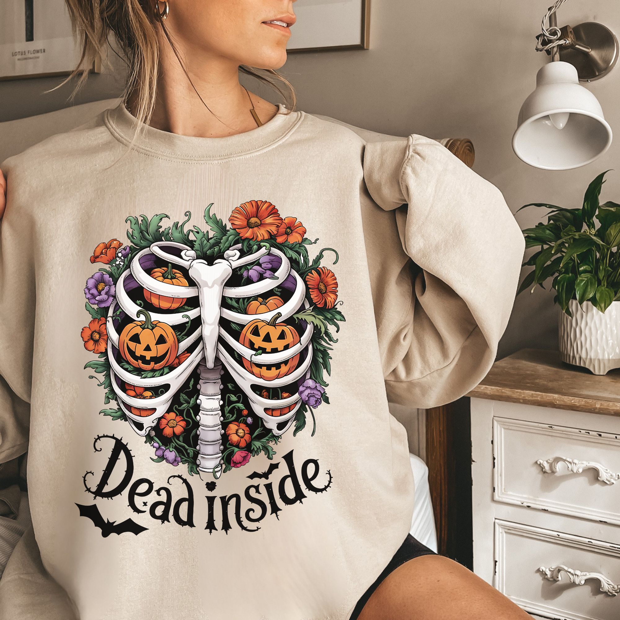 Dead Inside Skeleton Ribcage Sweatshirt