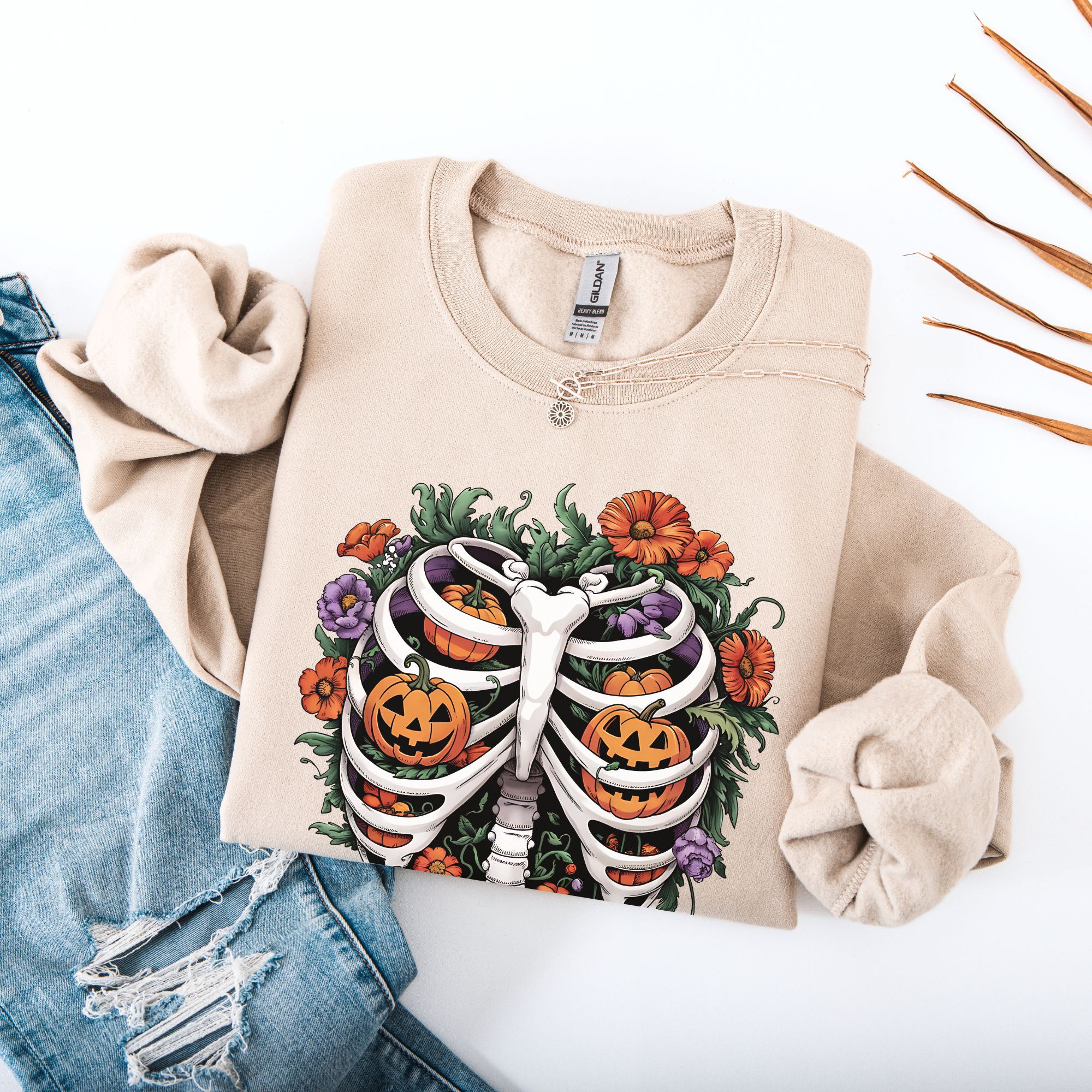 Dead Inside Skeleton Ribcage Sweatshirt product thumbnail image