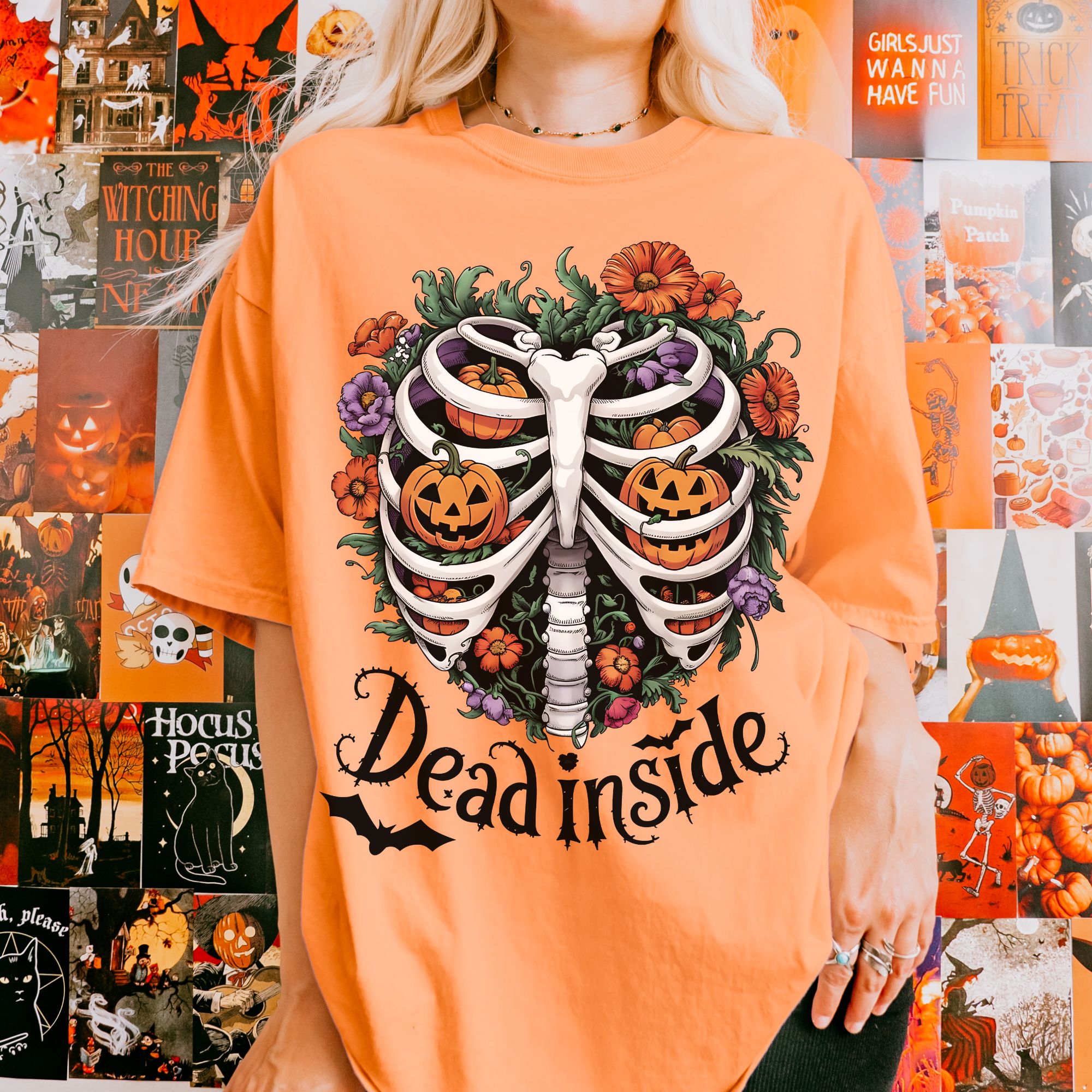 Dead Inside Skeleton ribcage T-shirt