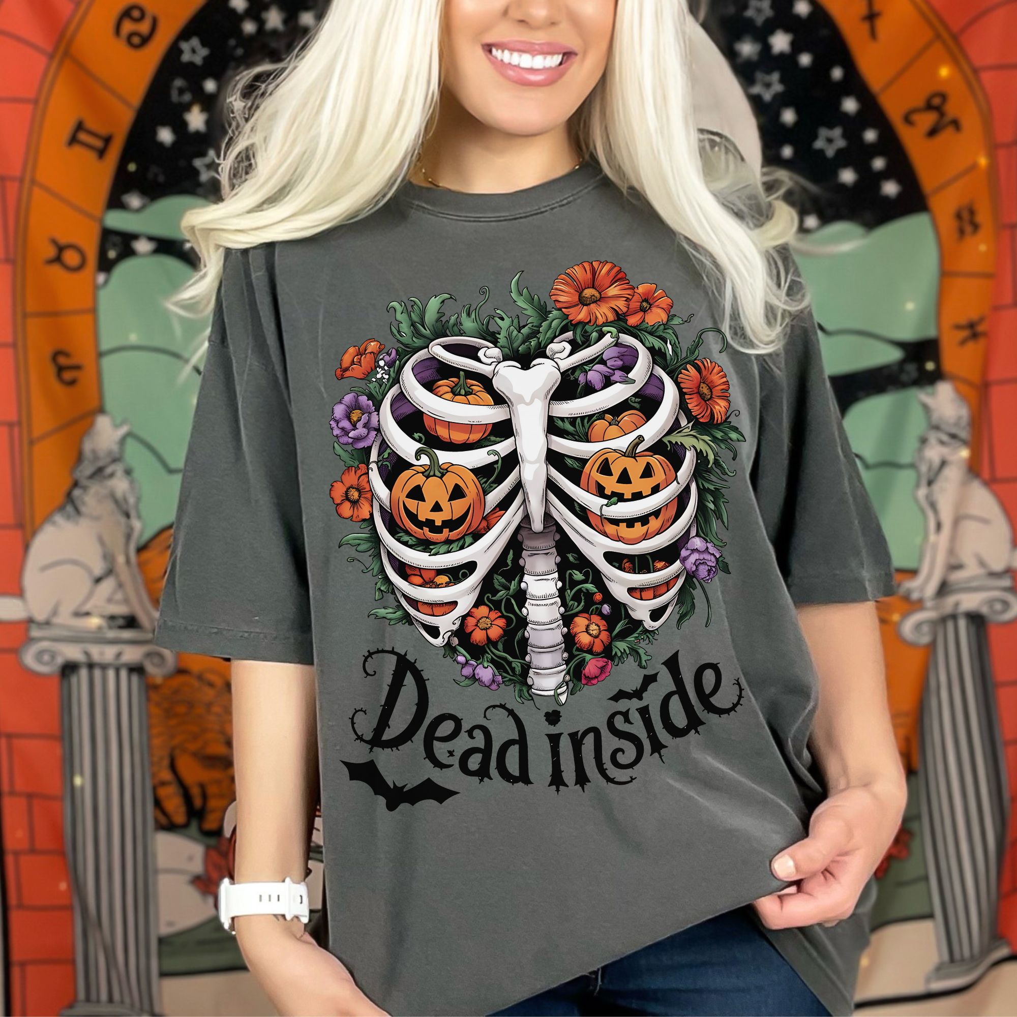 Dead Inside Skeleton ribcage T-shirt product thumbnail image