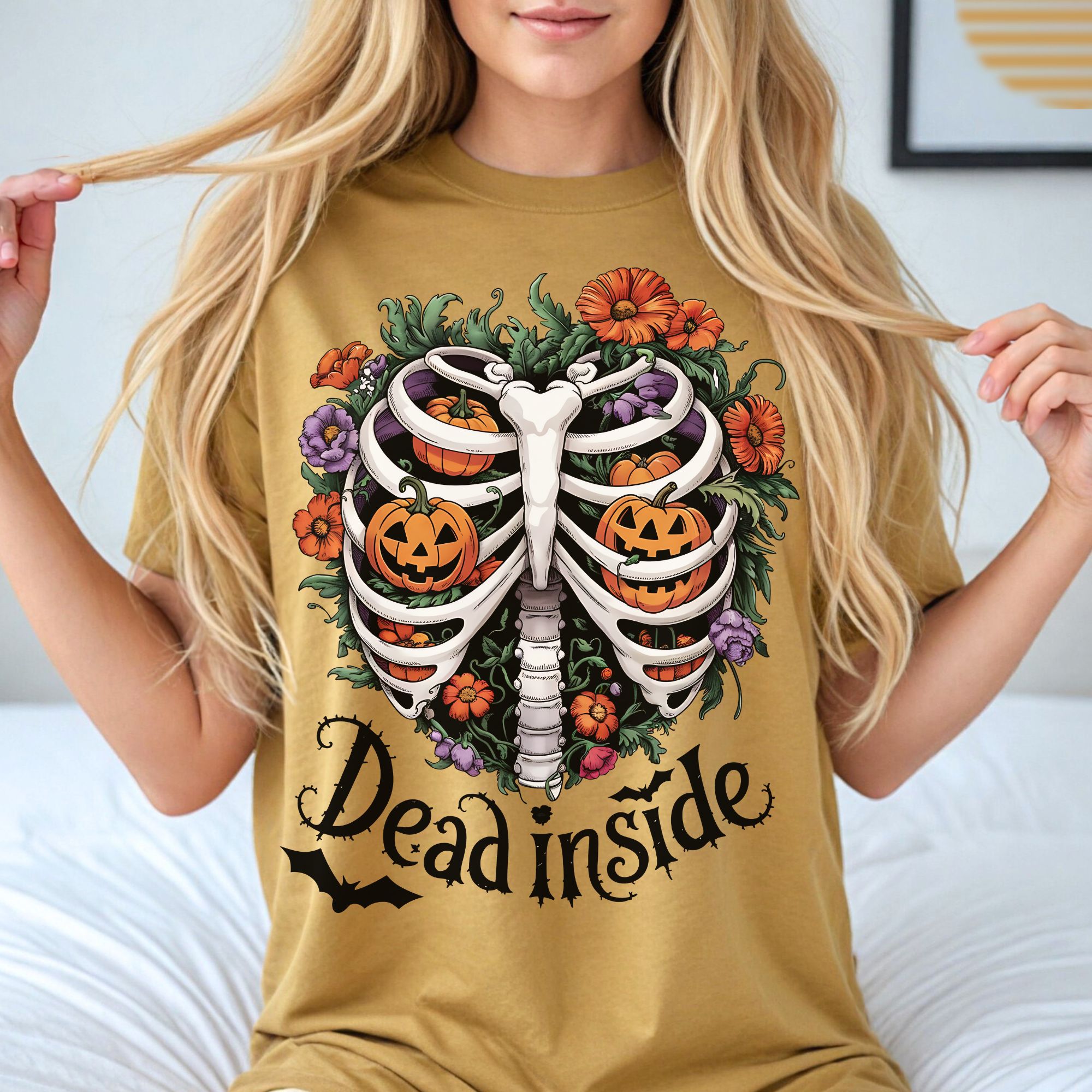 Dead Inside Skeleton ribcage T-shirt product thumbnail image