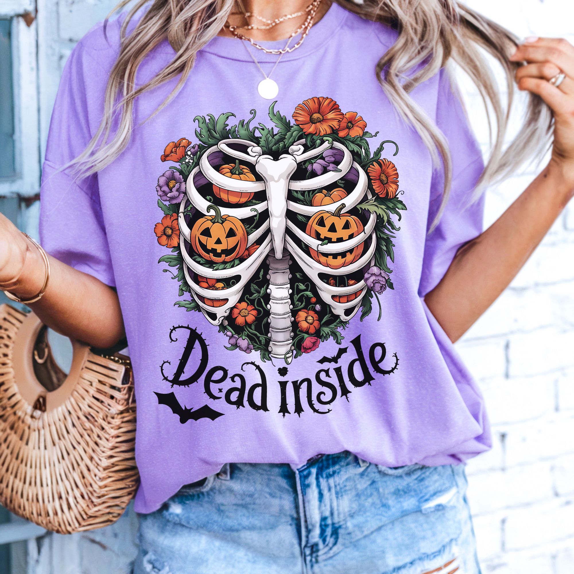 Dead Inside Skeleton ribcage T-shirt product thumbnail image
