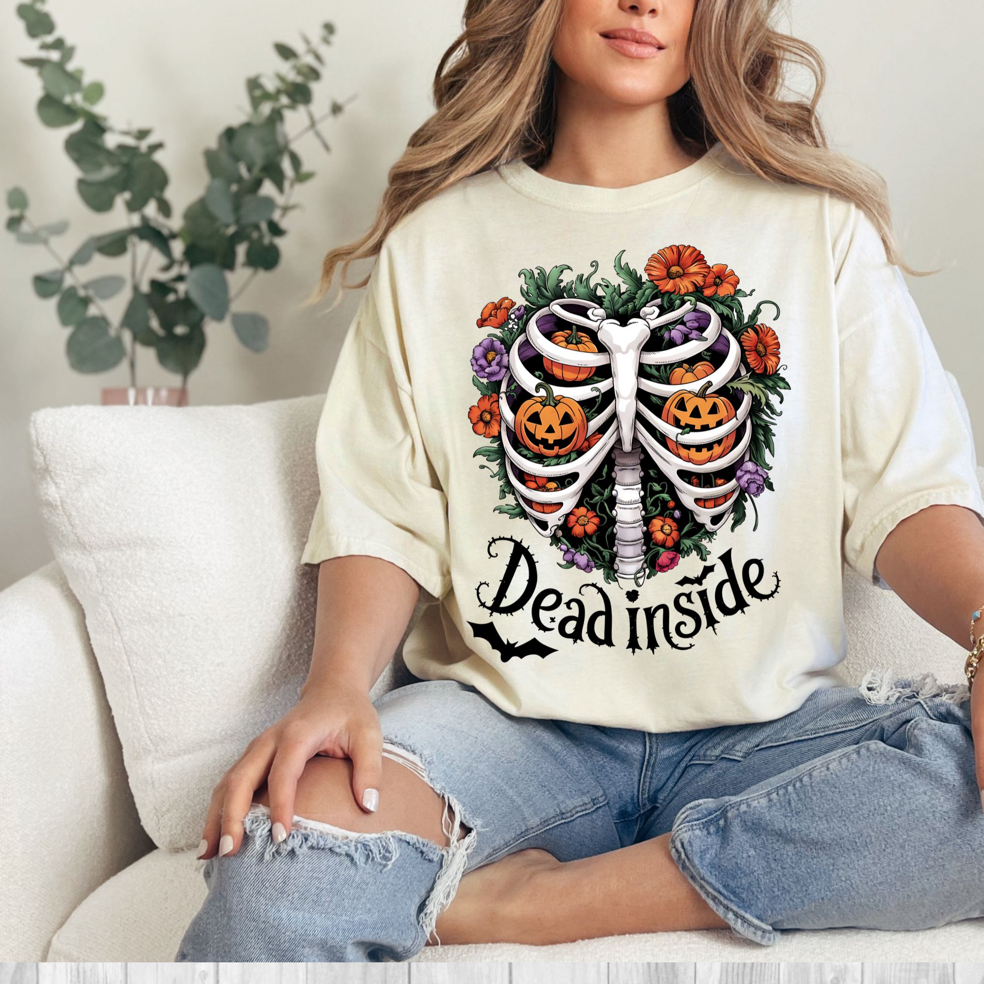 Dead Inside Skeleton ribcage T-shirt product thumbnail image