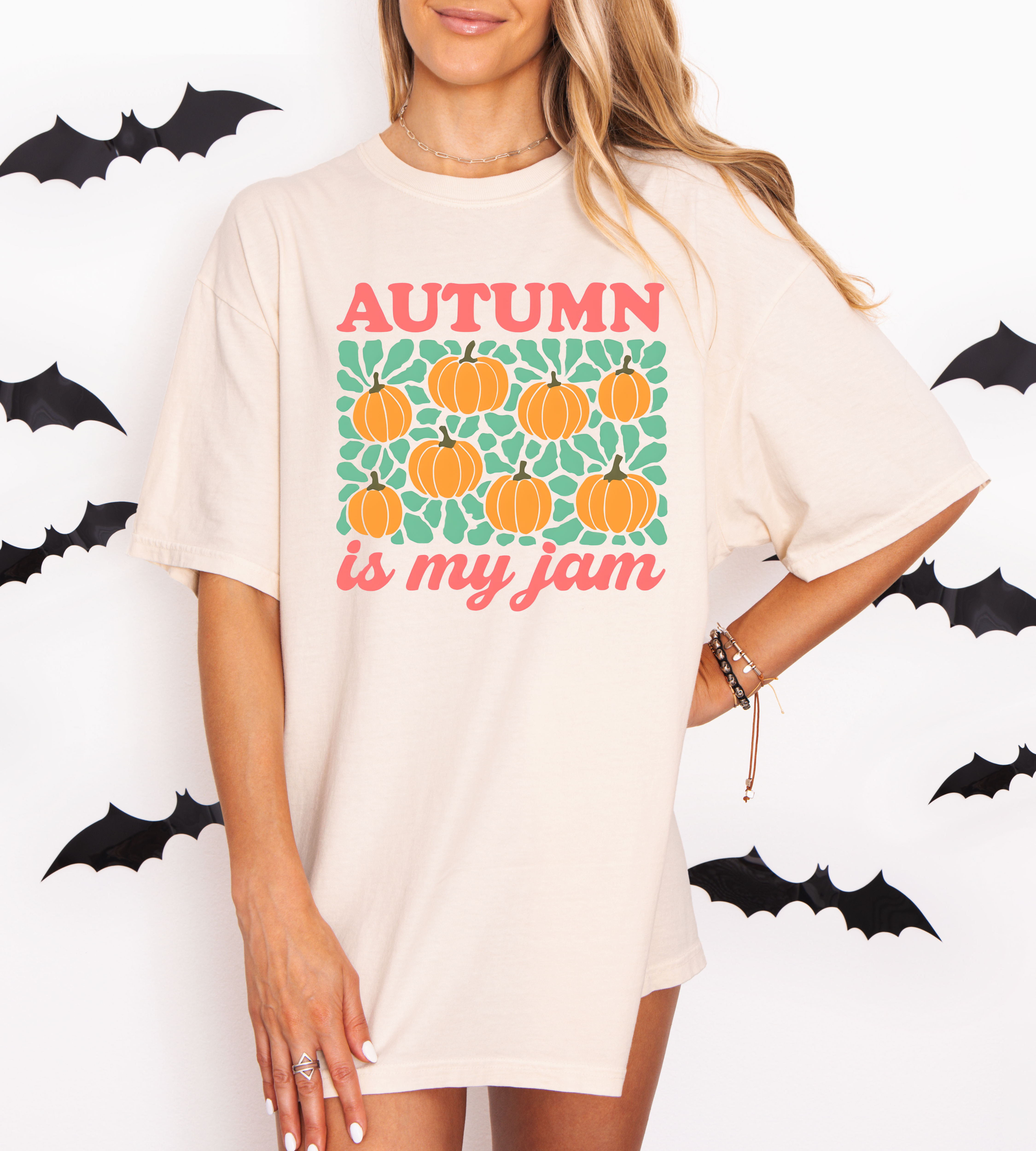 Autumn Is My Jam Shirt – Retro Pumpkin Graphic Tee, Fall Comfort Colors T-Shirt, Cute Cozy Aesthetic Top for Women